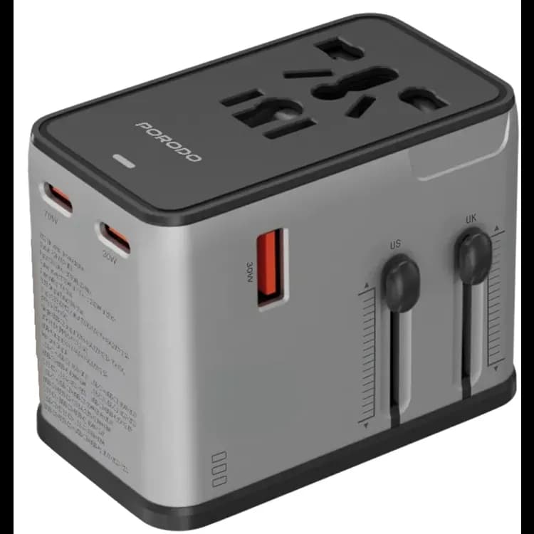 Porodo Power Socket - PD 70W, QC 30W, Black 1 Porodo Power Socket - PD 70W, QC 30W, Black 1