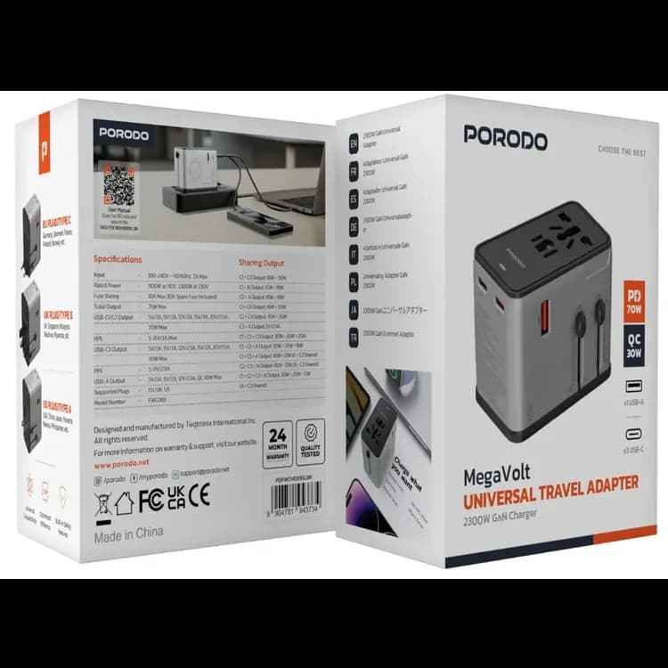 Porodo Power Socket - PD 70W, QC 30W, Black 4