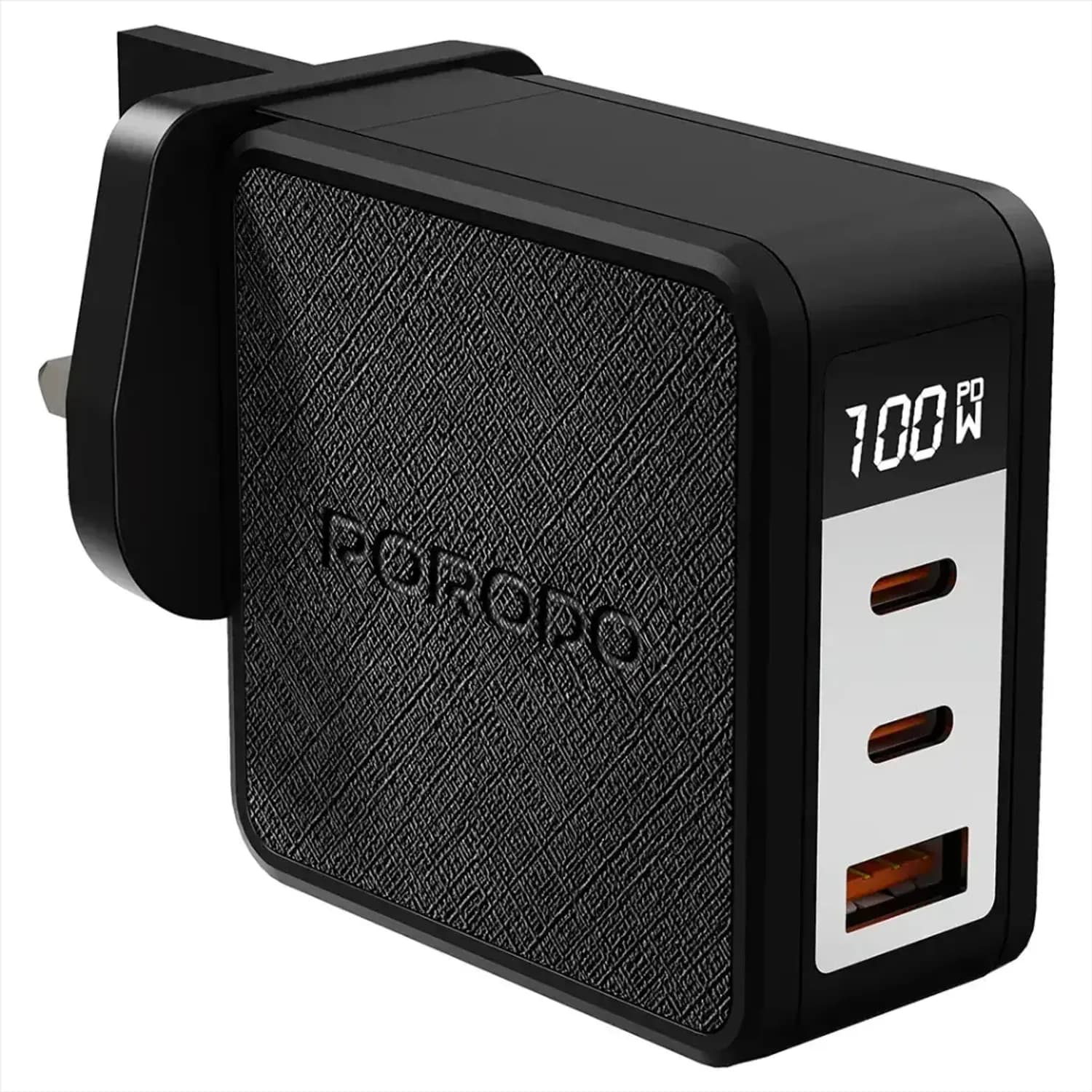 Porodo GaN Charger Quantum - 100W, C+C+A, Black Porodo GaN Charger Quantum - 100W, C+C+A, Black