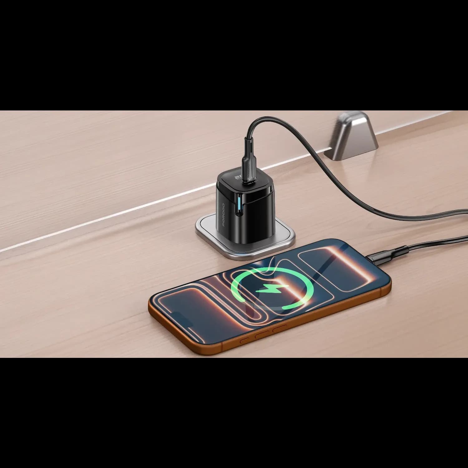 Porodo USB-C Wall Adapter - 20W PD, Black 5