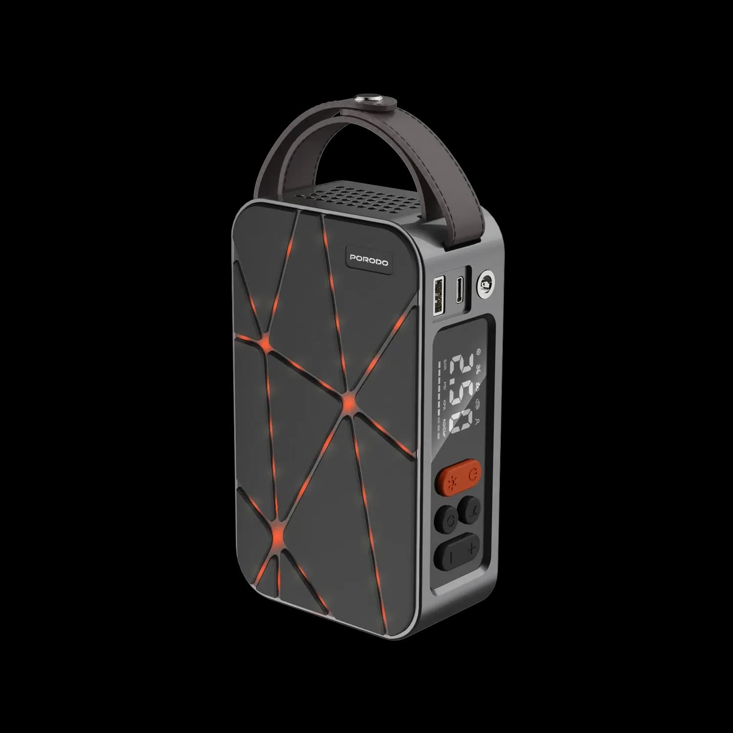 Porodo Car Tire Inflator - 4000mAh, Black 1 Porodo Car Tire Inflator - 4000mAh, Black 1