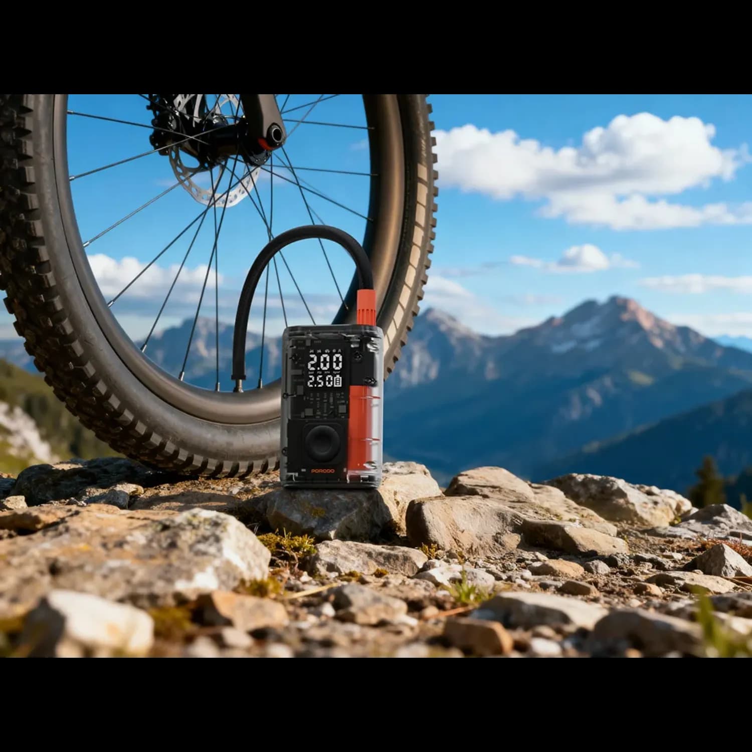 Porodo Tire Inflator VYROX - 150PSI, Portable, USB-C 2