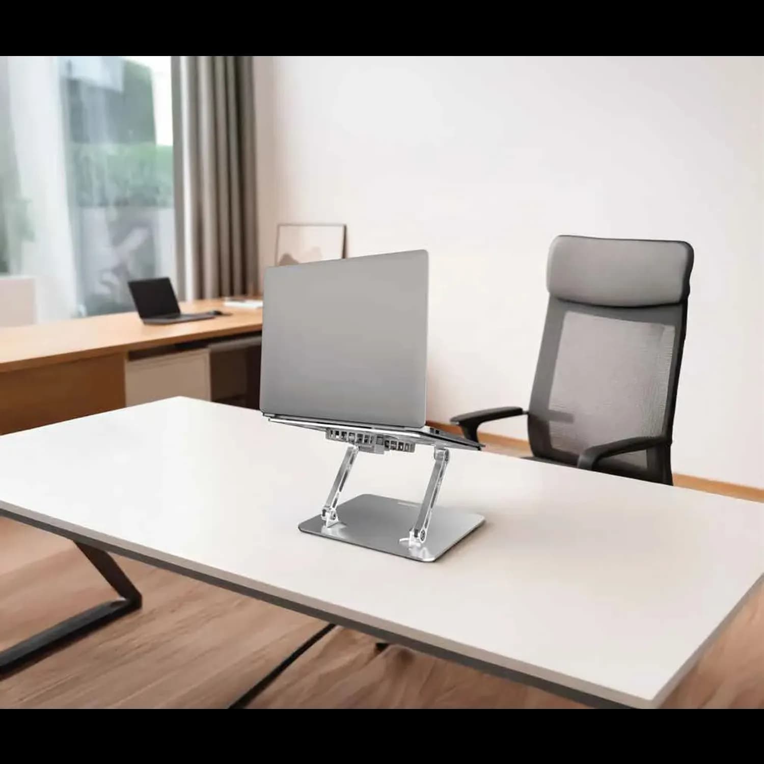 Porodo Laptop Stand - Cooling Fan, Adjustable Height, Silver 2