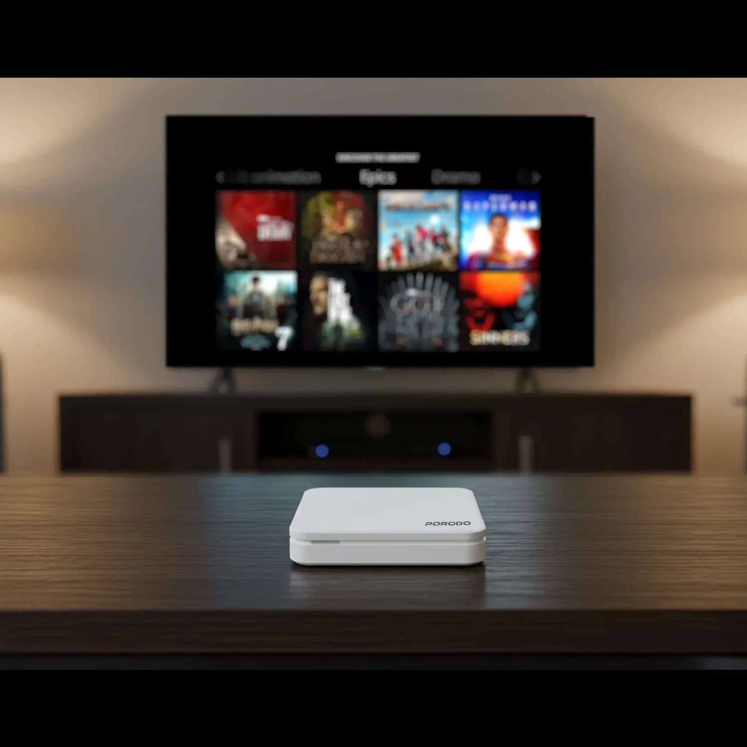 Porodo Android TV Box - Android 14, White 2