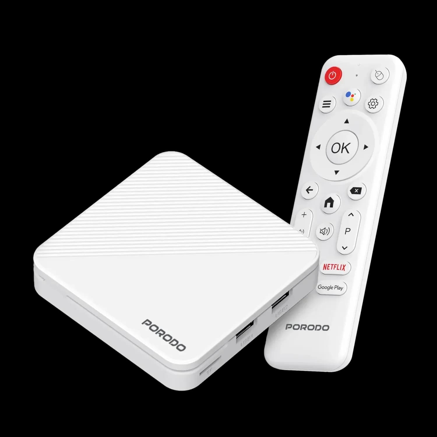 Porodo Android TV Box - Android 14, White 1 Porodo Android TV Box - Android 14, White 1