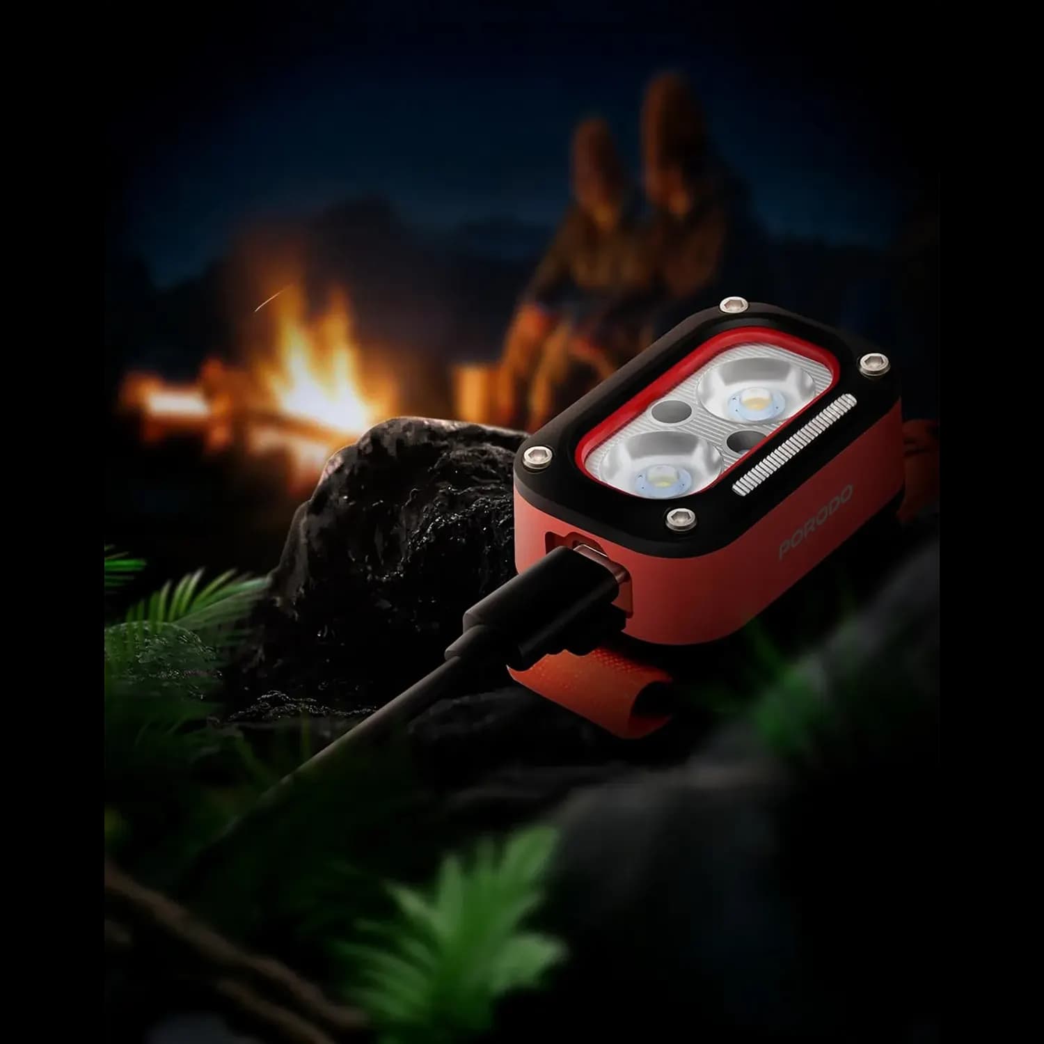 Porodo LED Head Lamp - 150 Lumens, Rechargeable, Orange 3