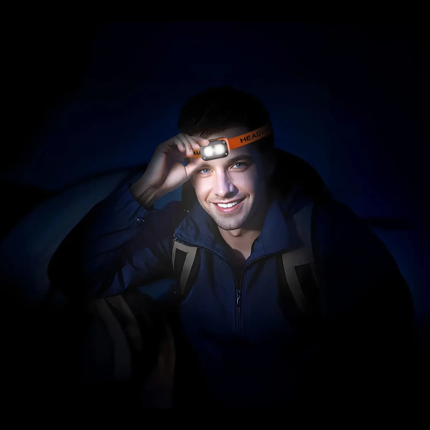 Porodo LED Head Lamp - 150 Lumens, Rechargeable, Orange 4