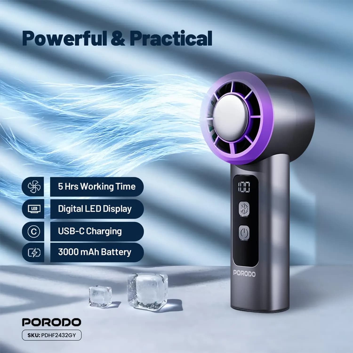 Porodo Steam Mop RapidSteam Touch Control - 1200W, White 2