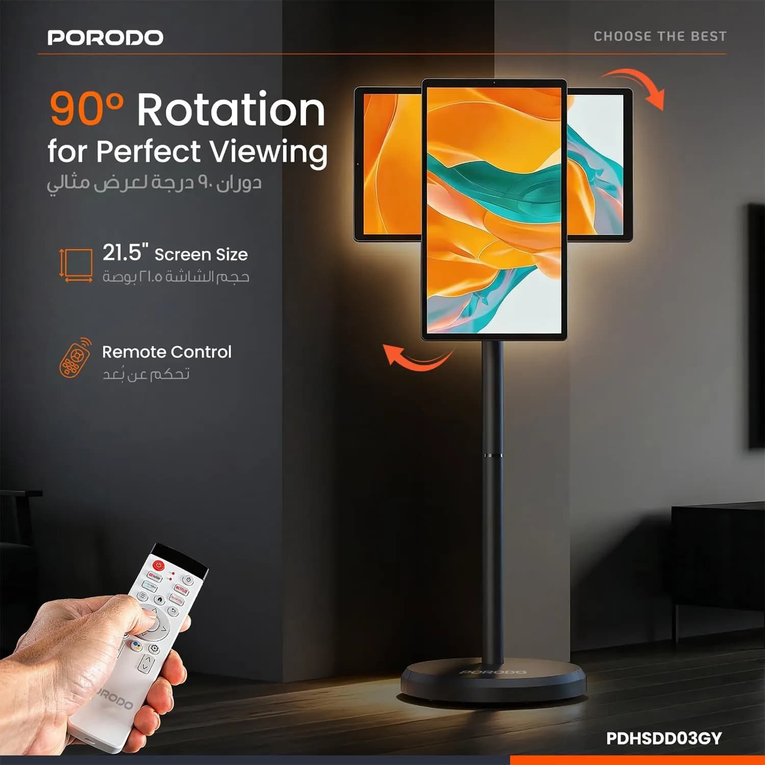 Porodo Handheld Fan - Cold Breeze, Grey 4