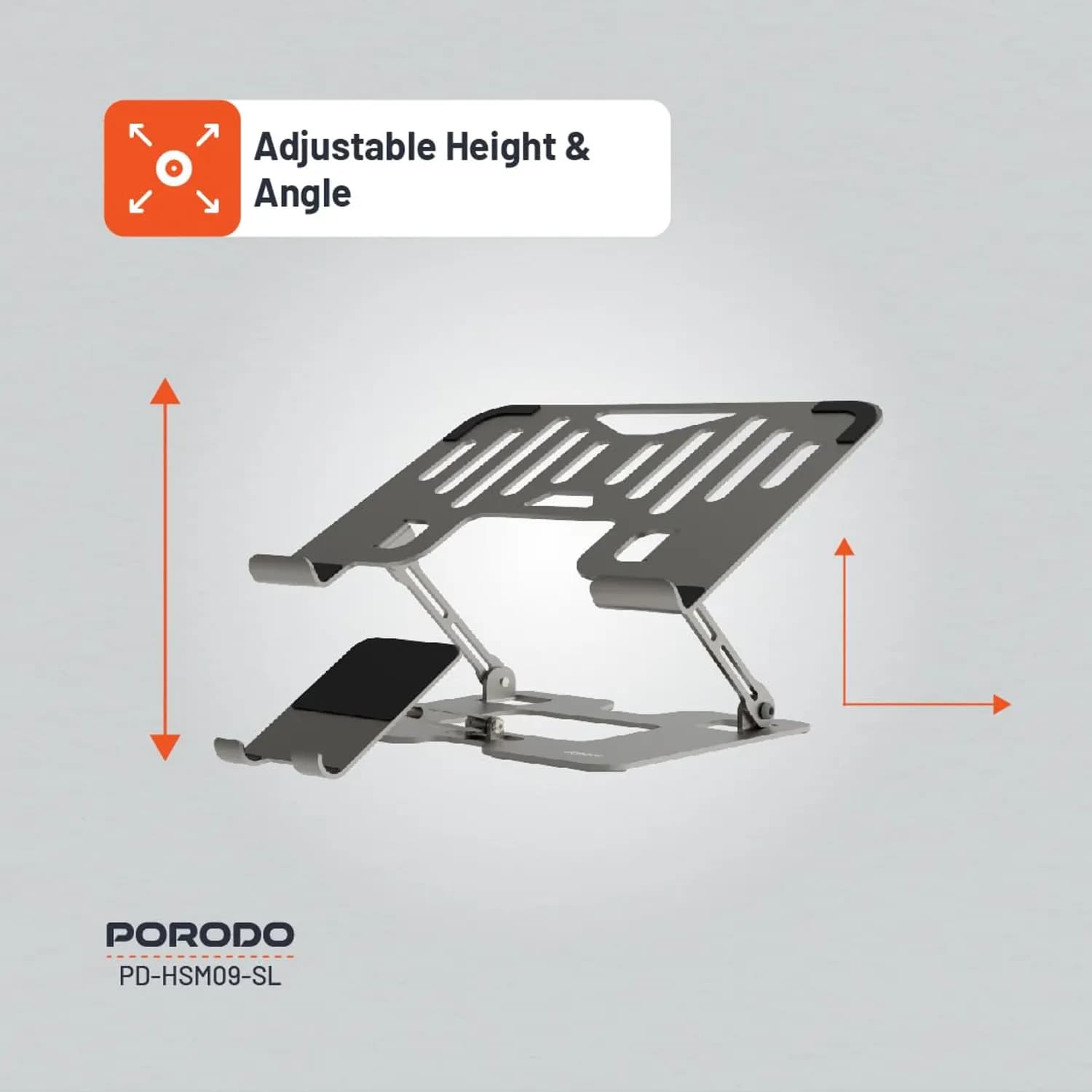 Porodo Multi-Device Stand PD-HSM09-SL - Adjustable, Silver 4