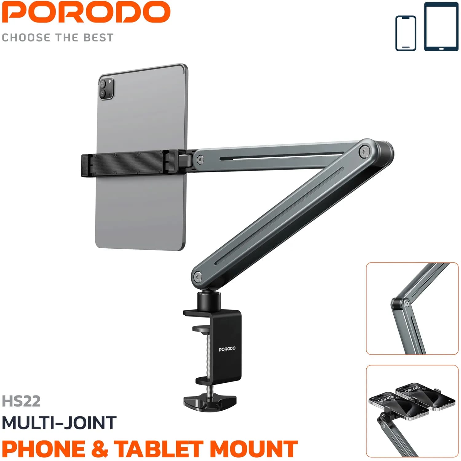 Porodo Magnetic Air Vent & Dash Mount - Magsafe Compatible, Black 4