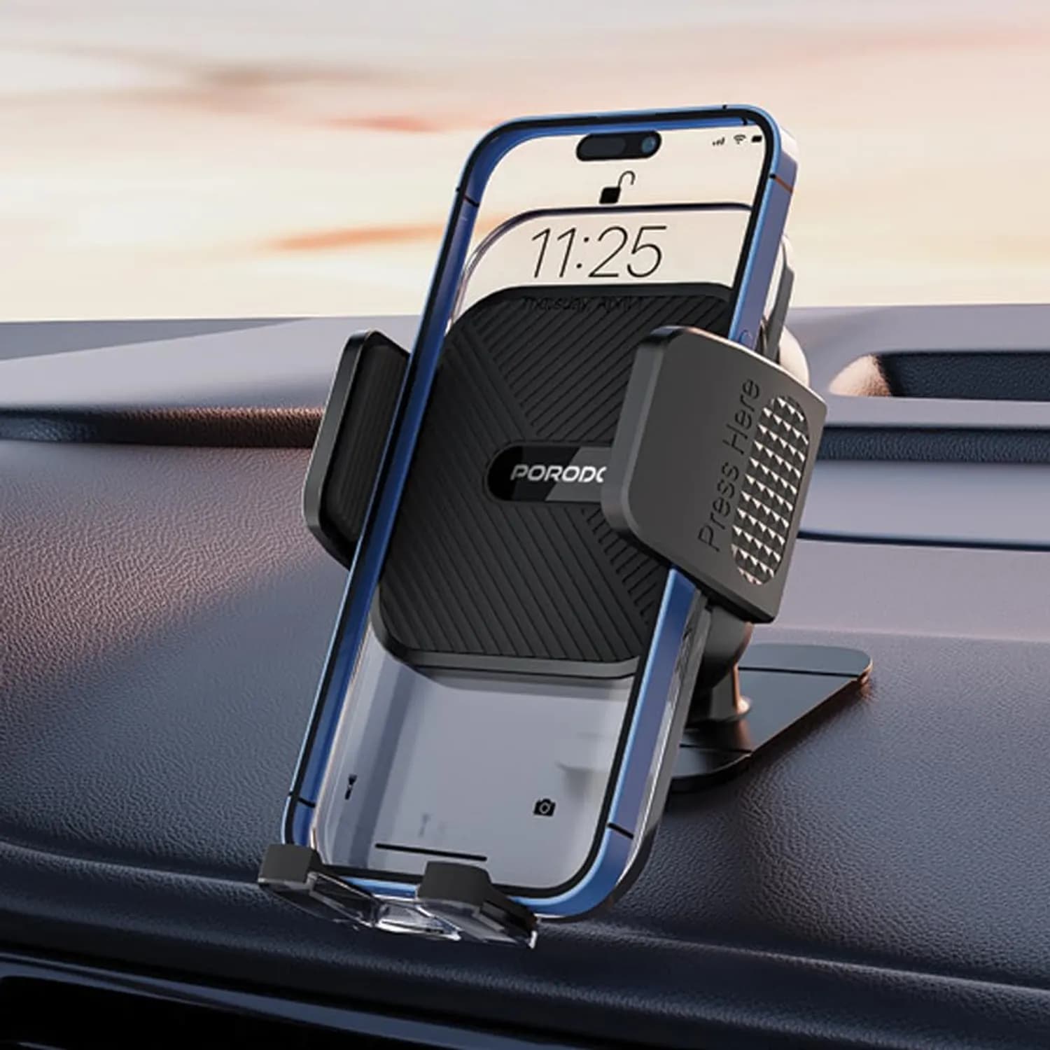 Porodo Magnetic Phone Holder - Dual Mount, Black 2