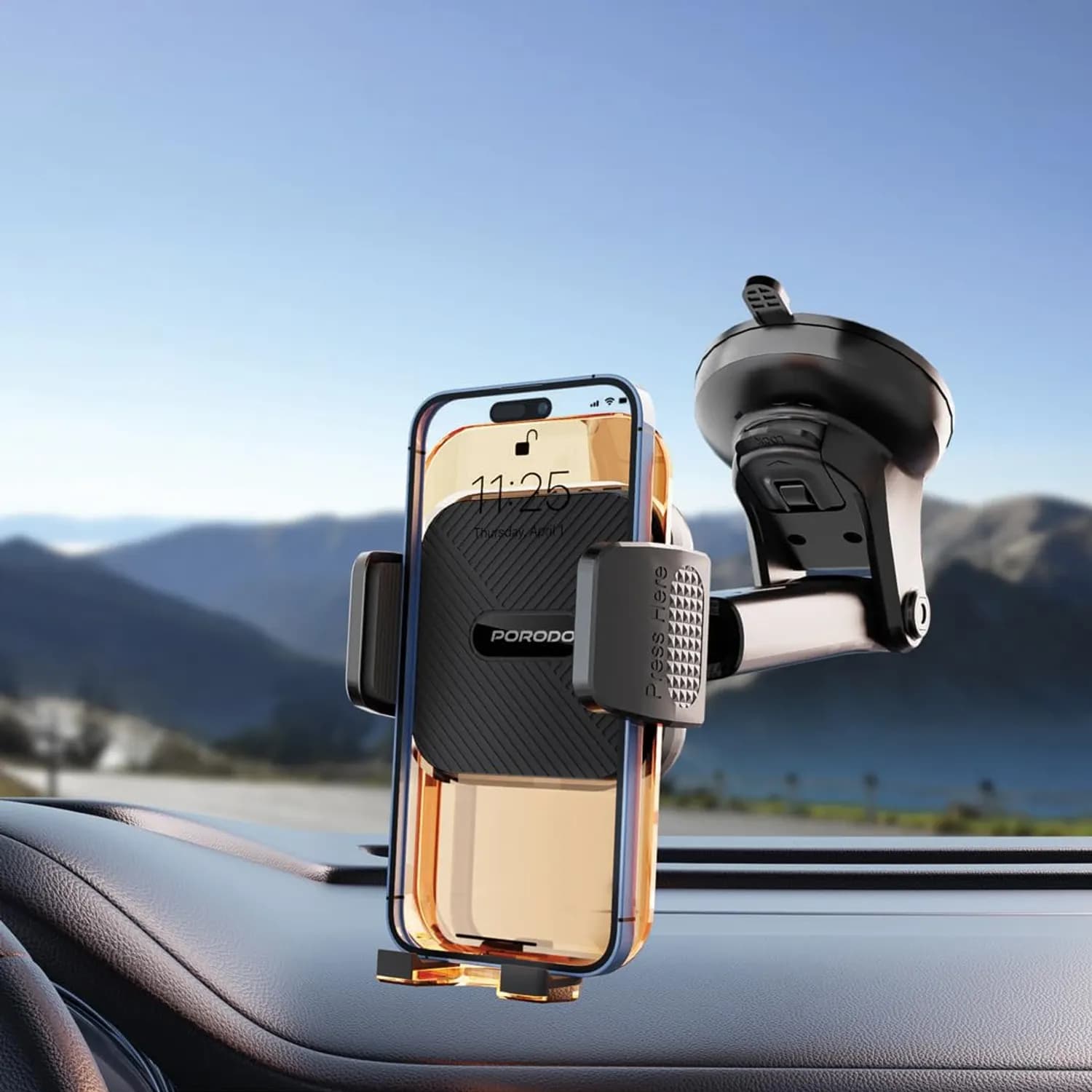 Porodo Phone Holder - 3-in-1 Mount, Black 2