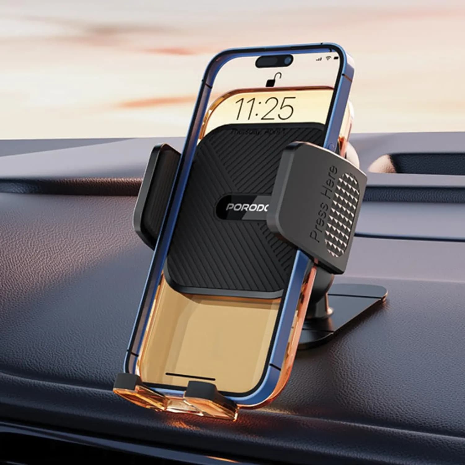 Porodo Phone Holder - 3-in-1 Mount, Black 3