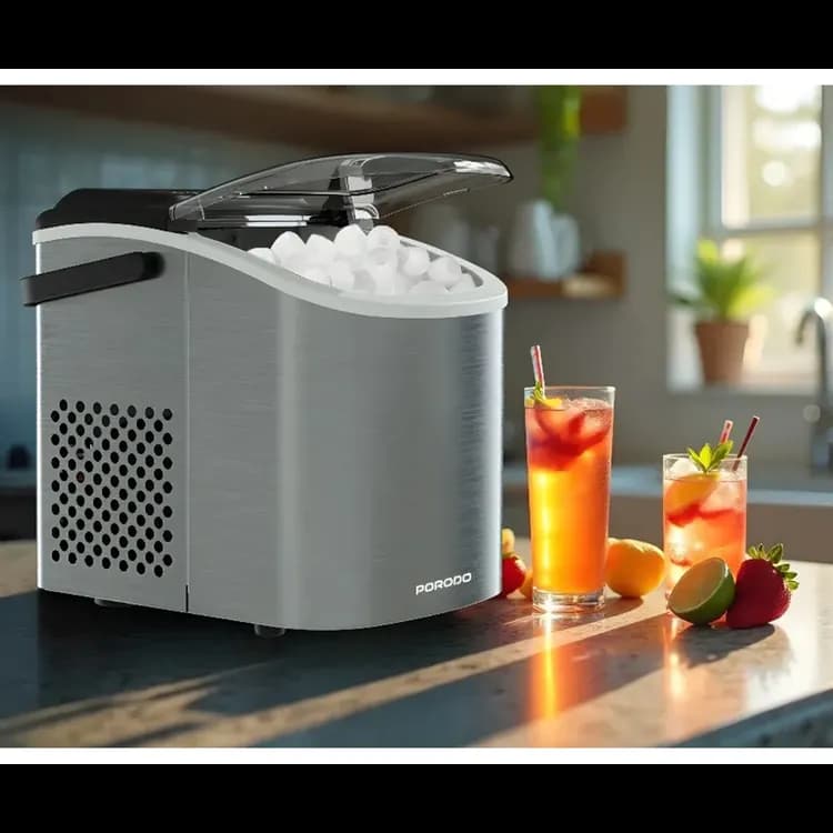 Porodo Bullet Ice Maker LIFESTYLE - 12Kg Daily Output, Stainless Steel 2