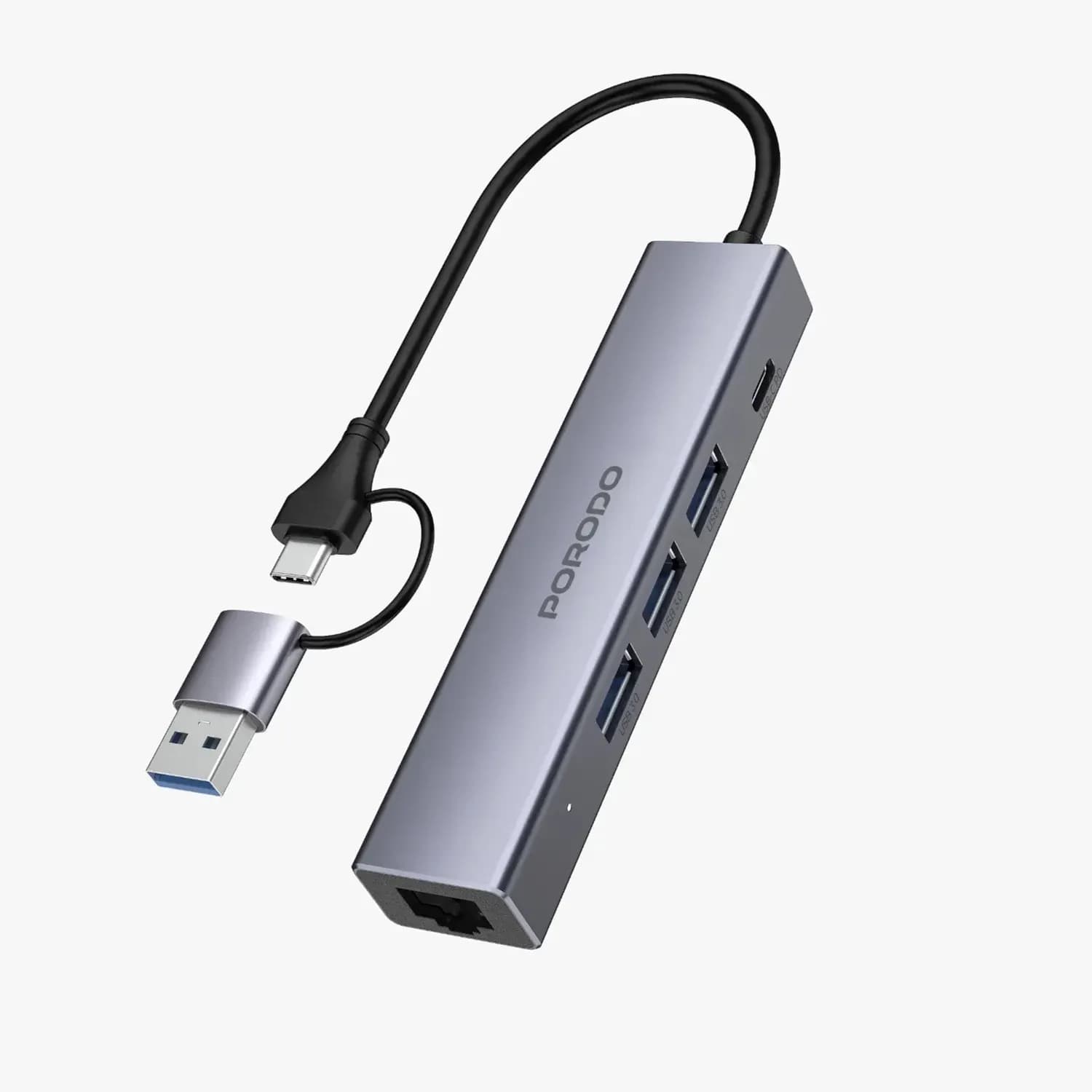 Porodo Multi-Port Hub - 100W PD, 5Gbps, Gray 1 Porodo Multi-Port Hub - 100W PD, 5Gbps, Gray 1