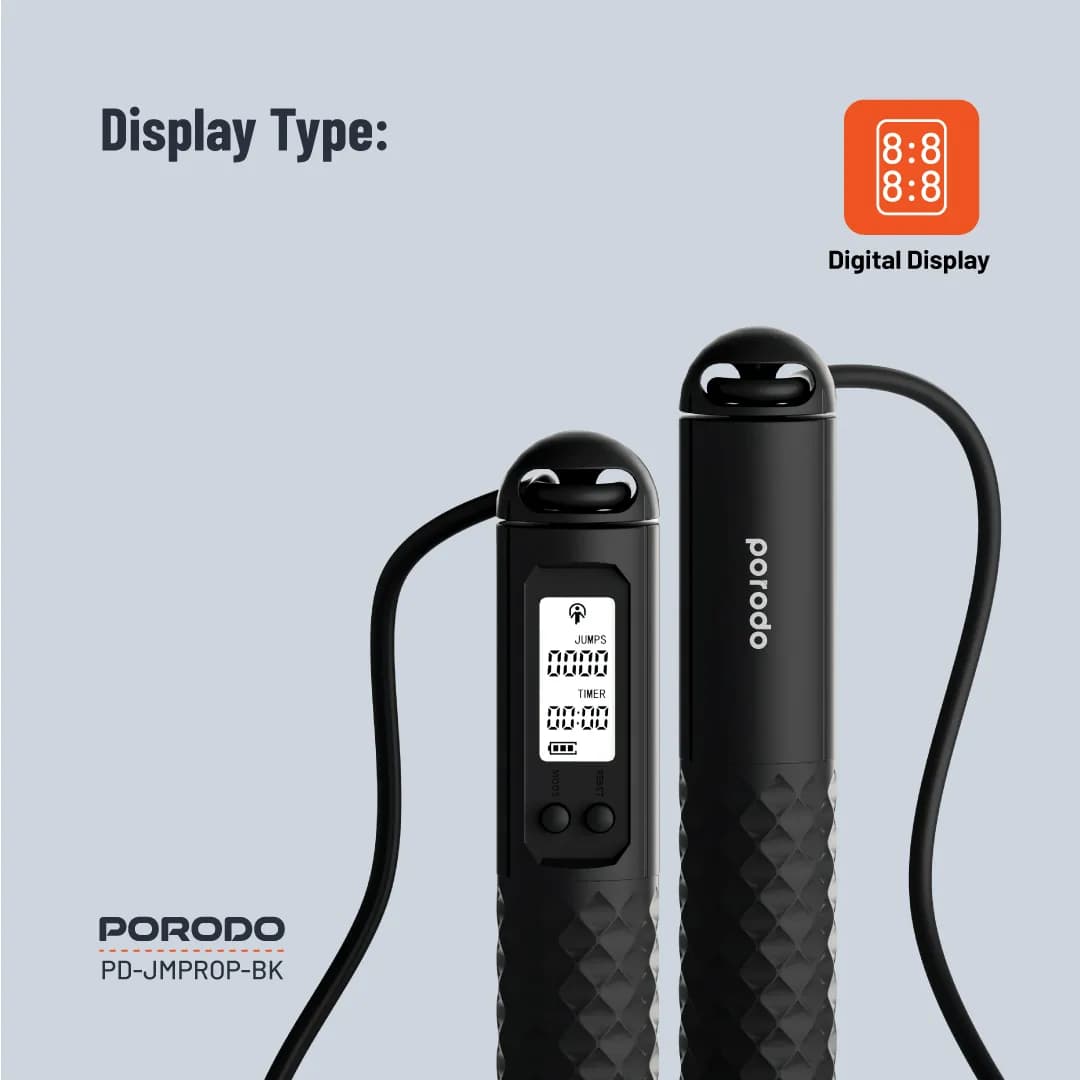Porodo Lifestyle Smart Skipping Rope — Black 4