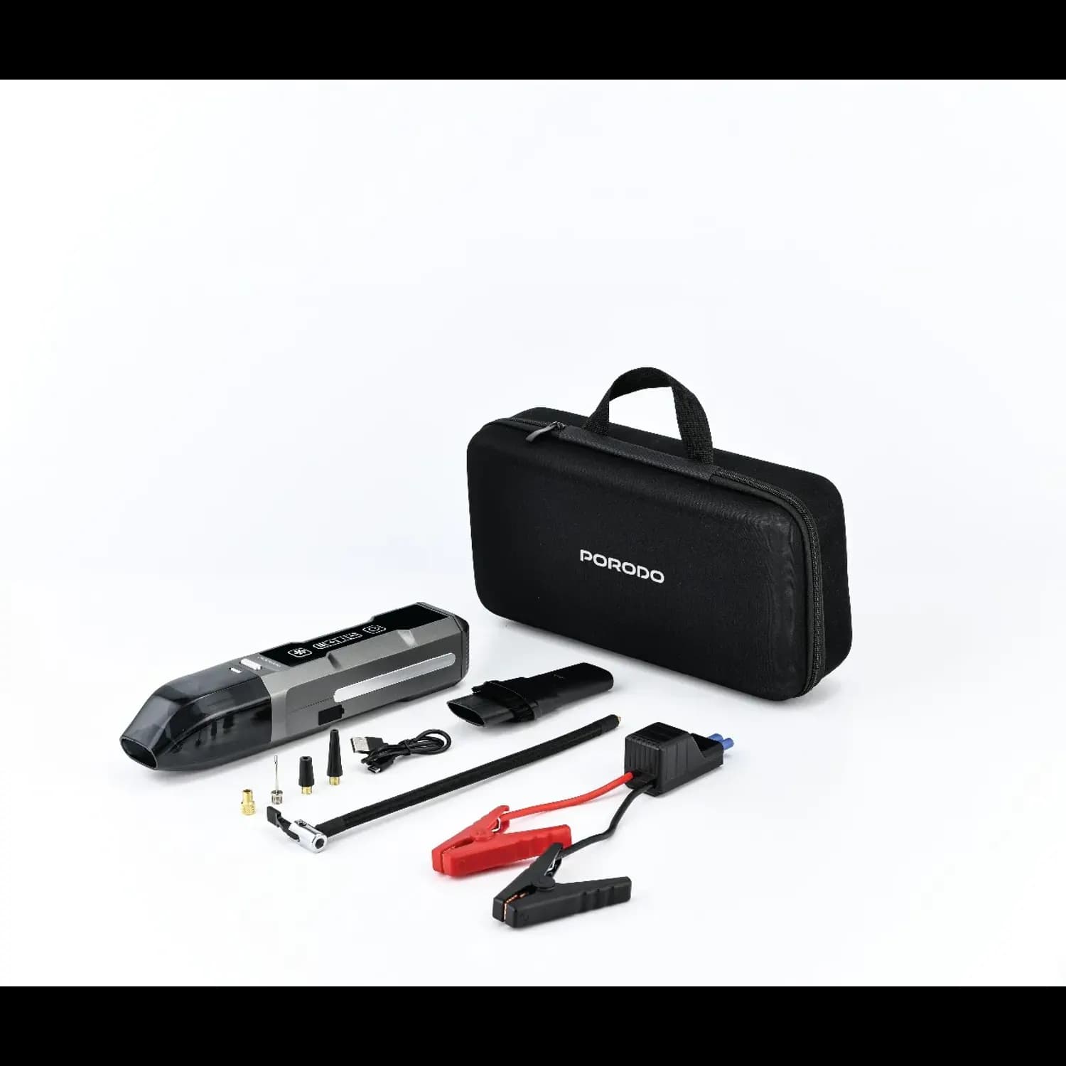 Porodo Jump Starter IGNATOV - Air Pump & Vacuum, Black 5