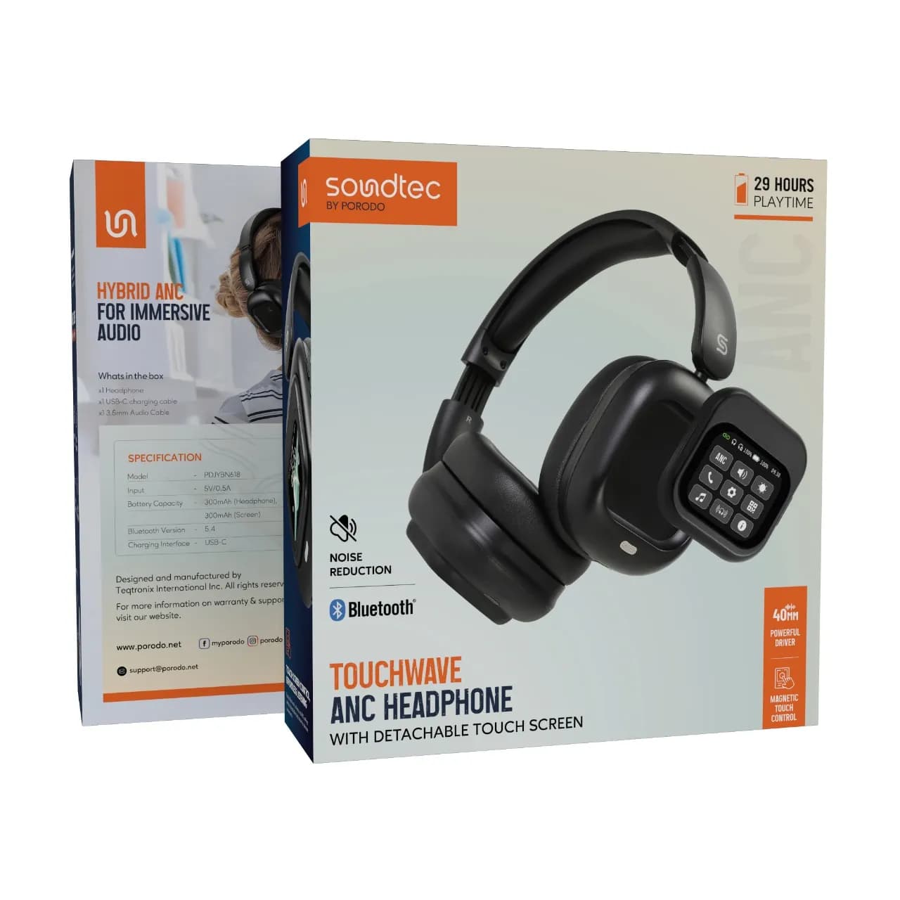 Porodo Soundtec Touchwave ANC Headphone With Detachable Touch Screen 1 Porodo Soundtec Touchwave ANC Headphone With Detachable Touch Screen 1