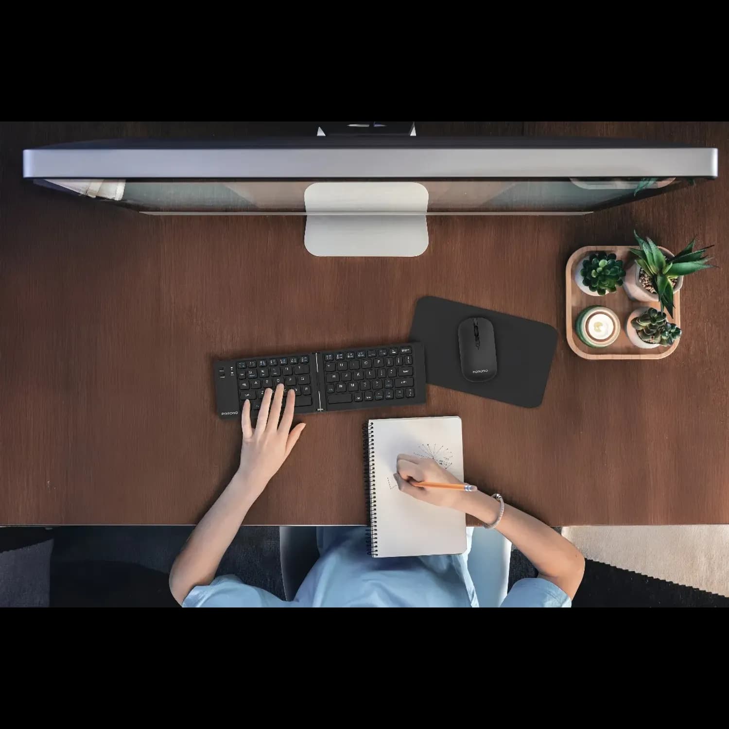 Porodo Keyboard & Mouse Set - 6-in-1, Dual Connectivity, Black 2