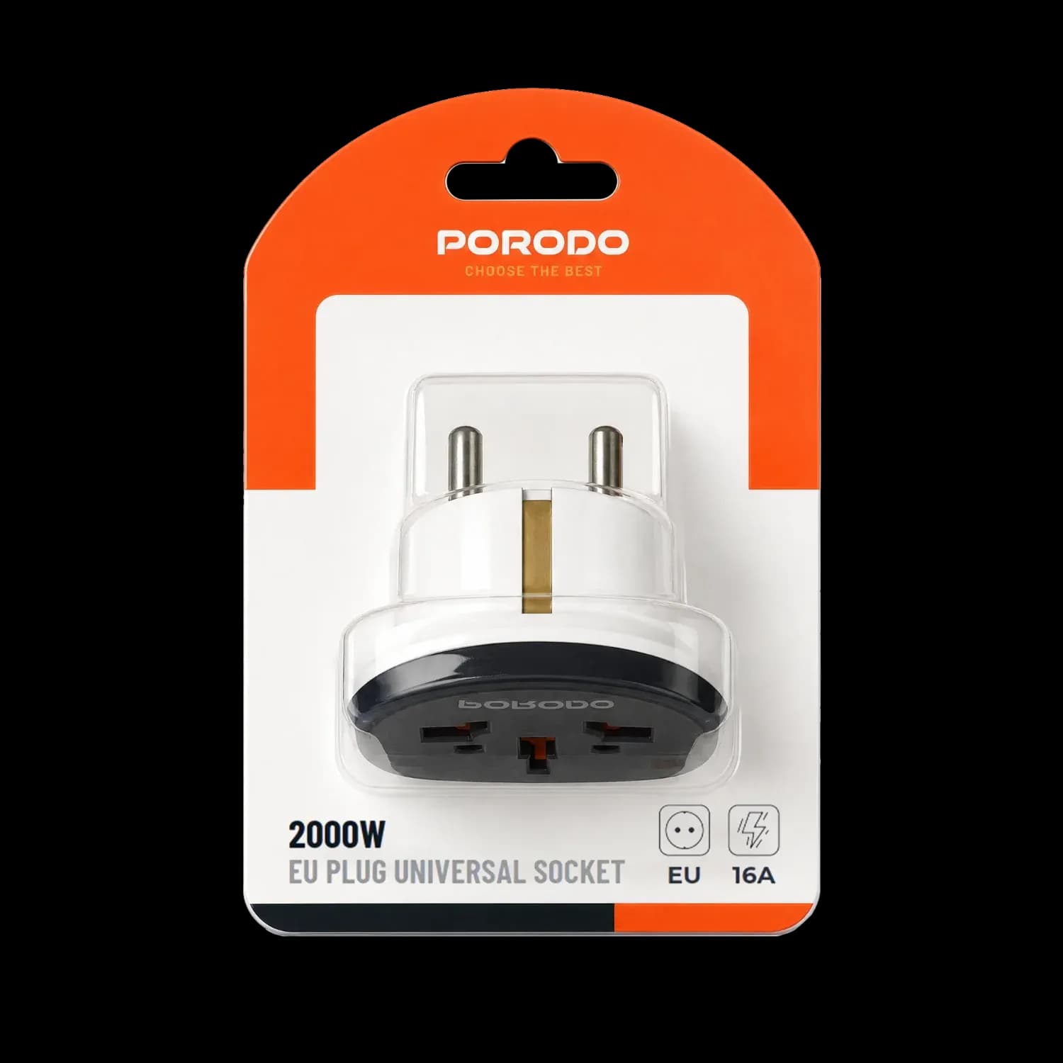 Porodo Universal Socket - 2000W, White Porodo Universal Socket - 2000W, White