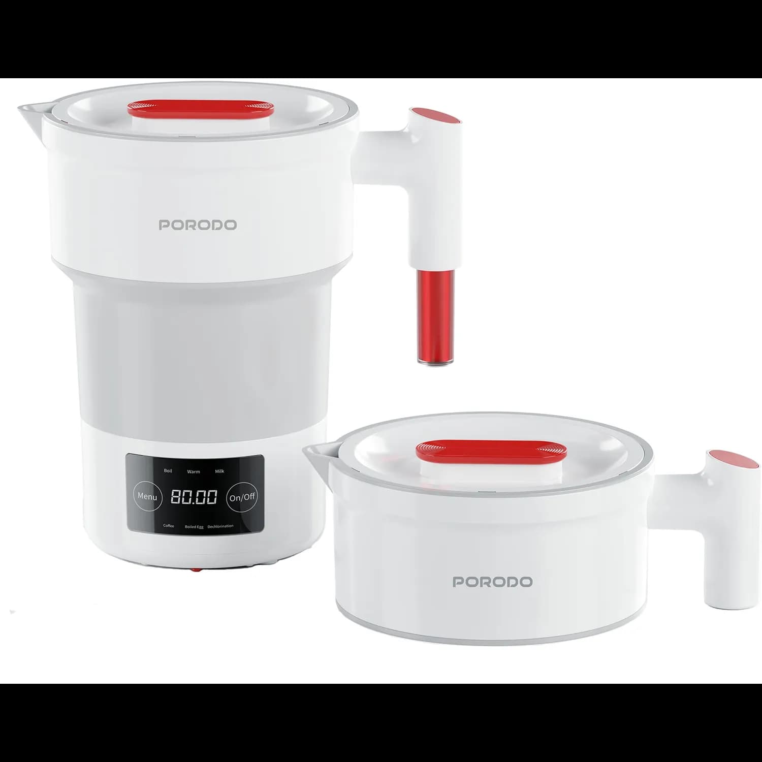 Porodo Lifestyle 600ML Portable And Foldable Electric Kettle 850W, - White 1 Porodo Lifestyle 600ML Portable And Foldable Electric Kettle 850W, - White 1