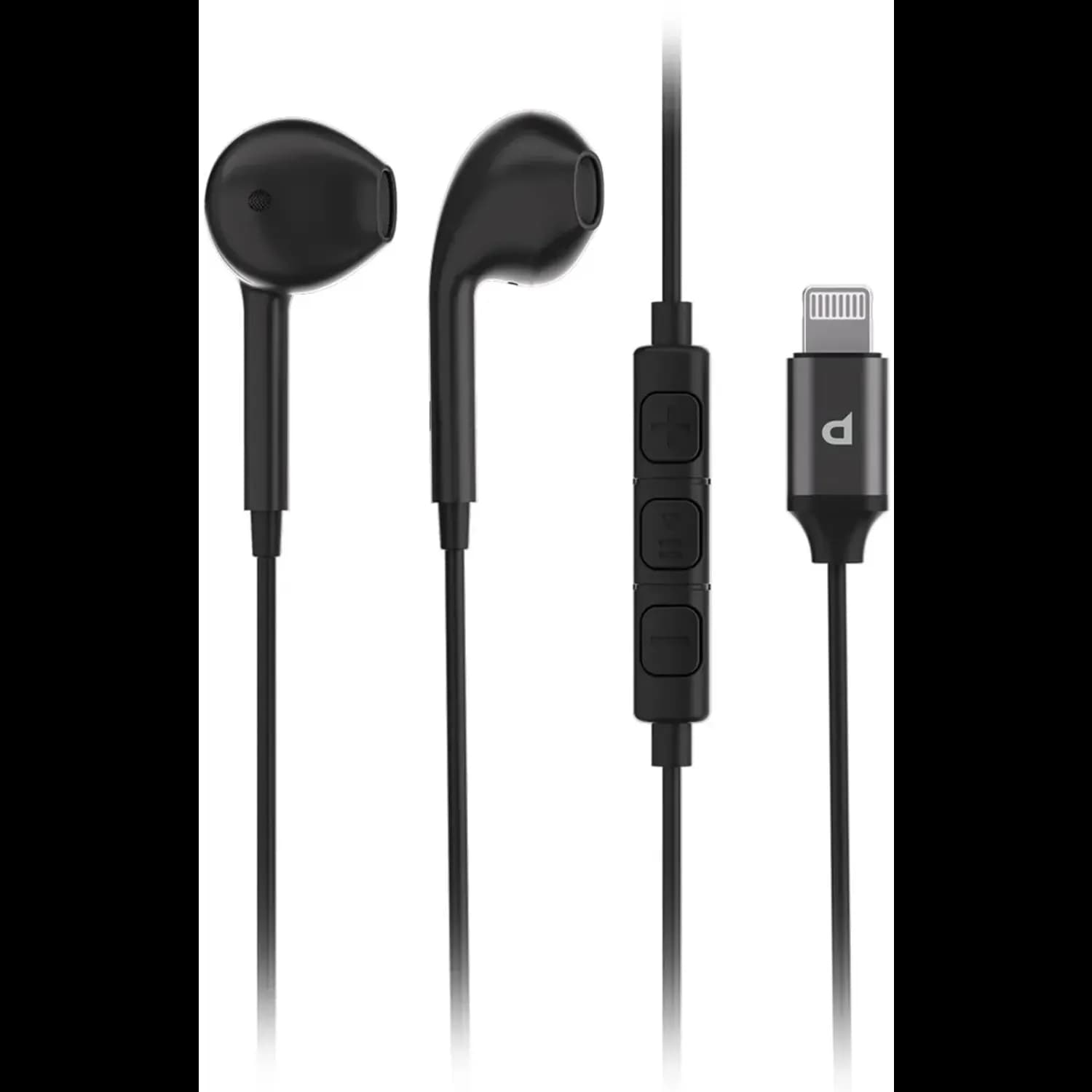 Powerology Stereo Earphones - Lightning Connector, White — Black 1 Powerology Stereo Earphones - Lightning Connector, White — Black 1
