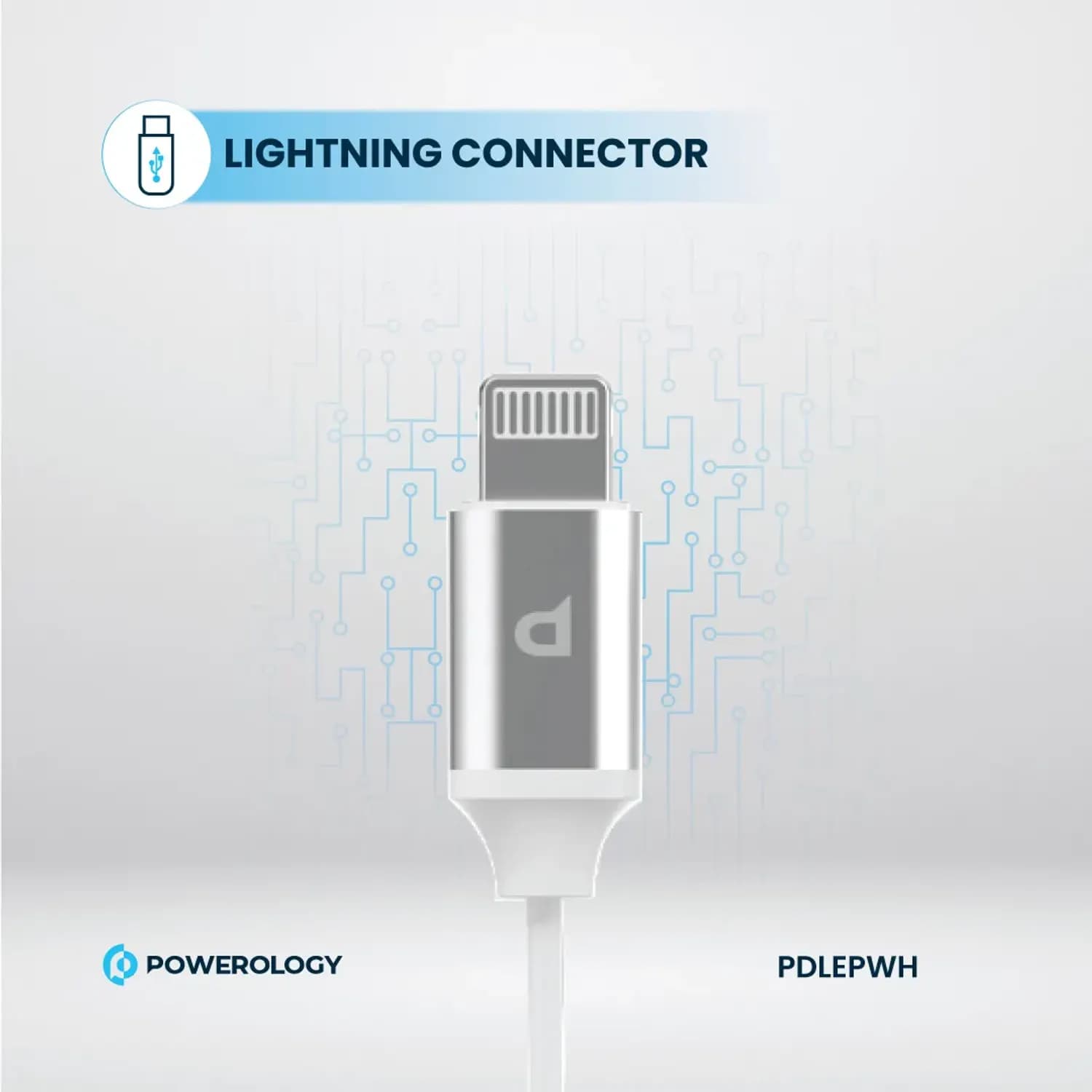 Powerology Stereo Earphones - Lightning Connector, White — Black 6
