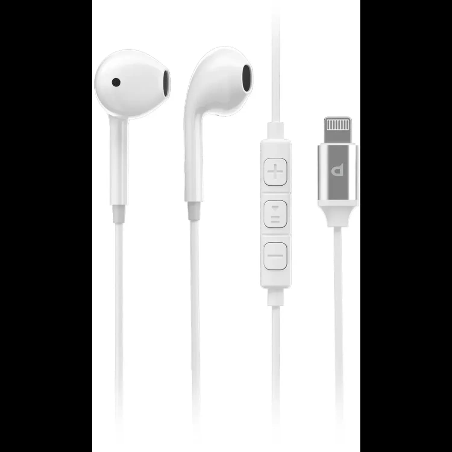 Powerology Stereo Earphones - Lightning Connector, White — Black 2