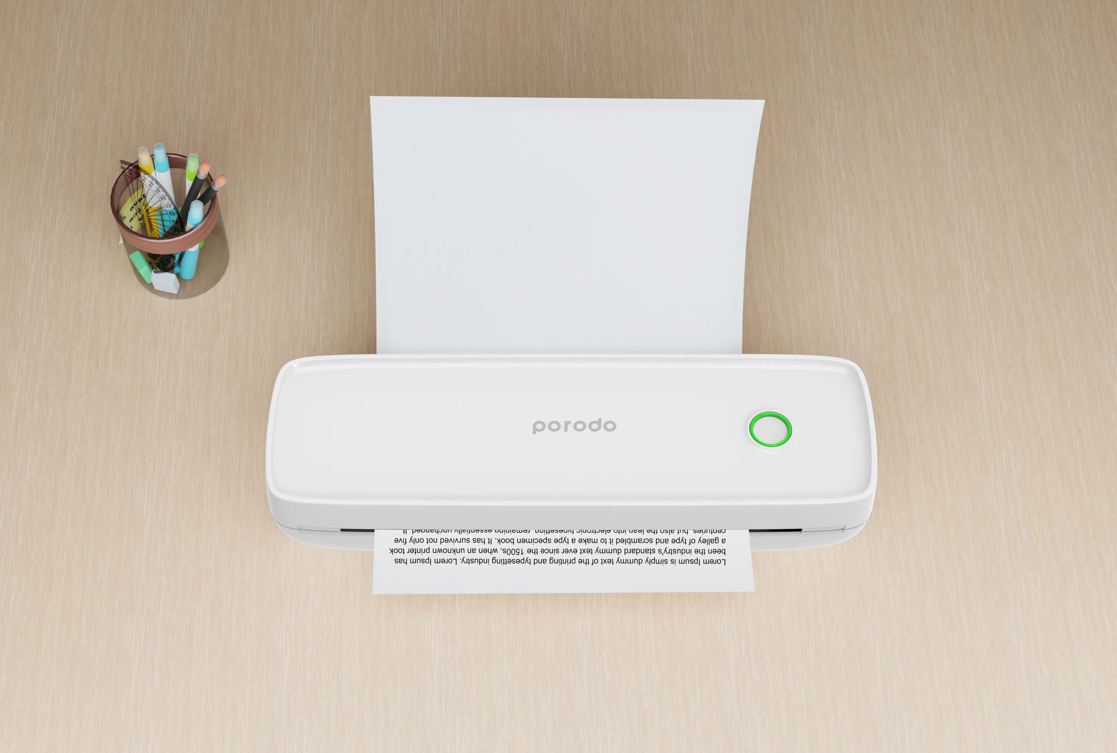 Porodo Lifestyle Smart Portable Thermal Printer - White 2