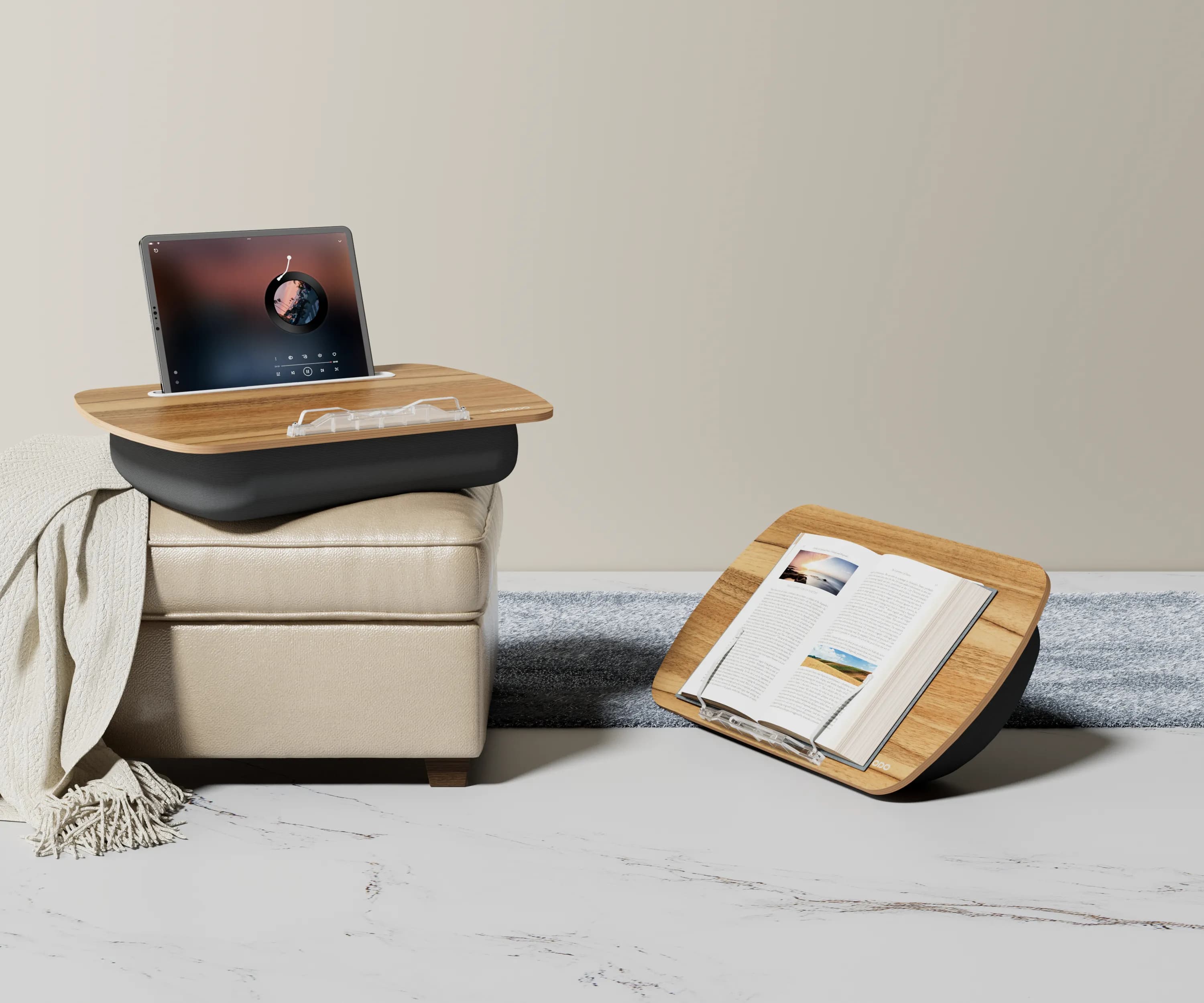 Porodo Lifestyle Laptop stand with Pillow Base - Grey 4