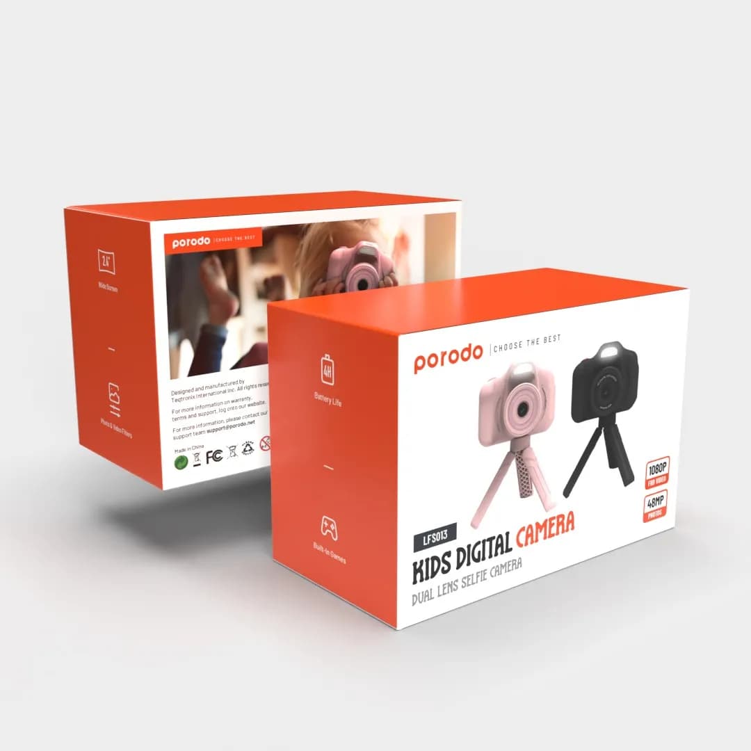 Porodo Lifestyle Kids Digital Camera Dual Lens Selfie — Black 2