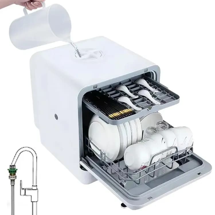 Porodo Portable Mini Dishwasher - Dual Mode, UV Sterilization, White 1