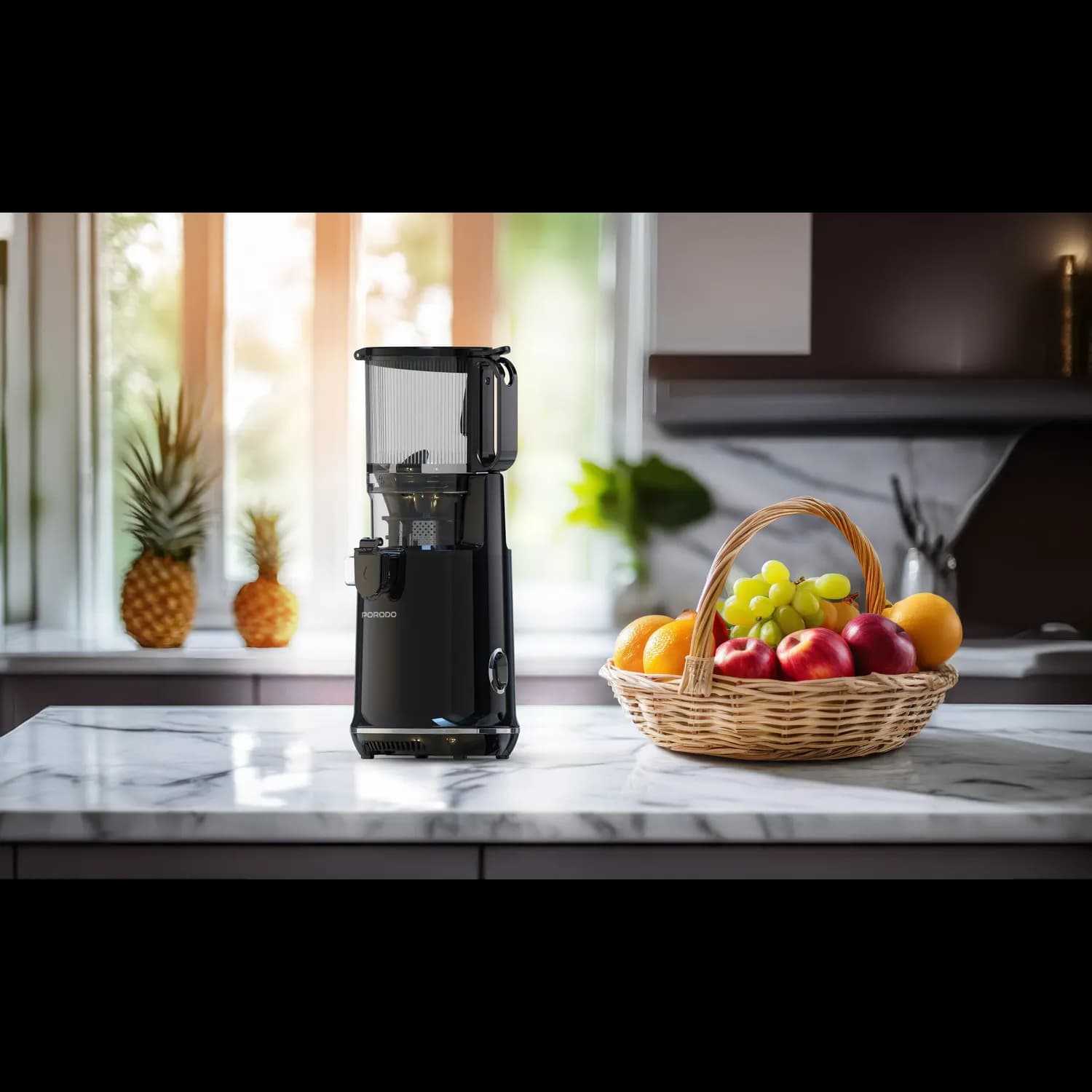 Porodo Slow Juicer - 250W Copper Motor, 1.8L, Black 2