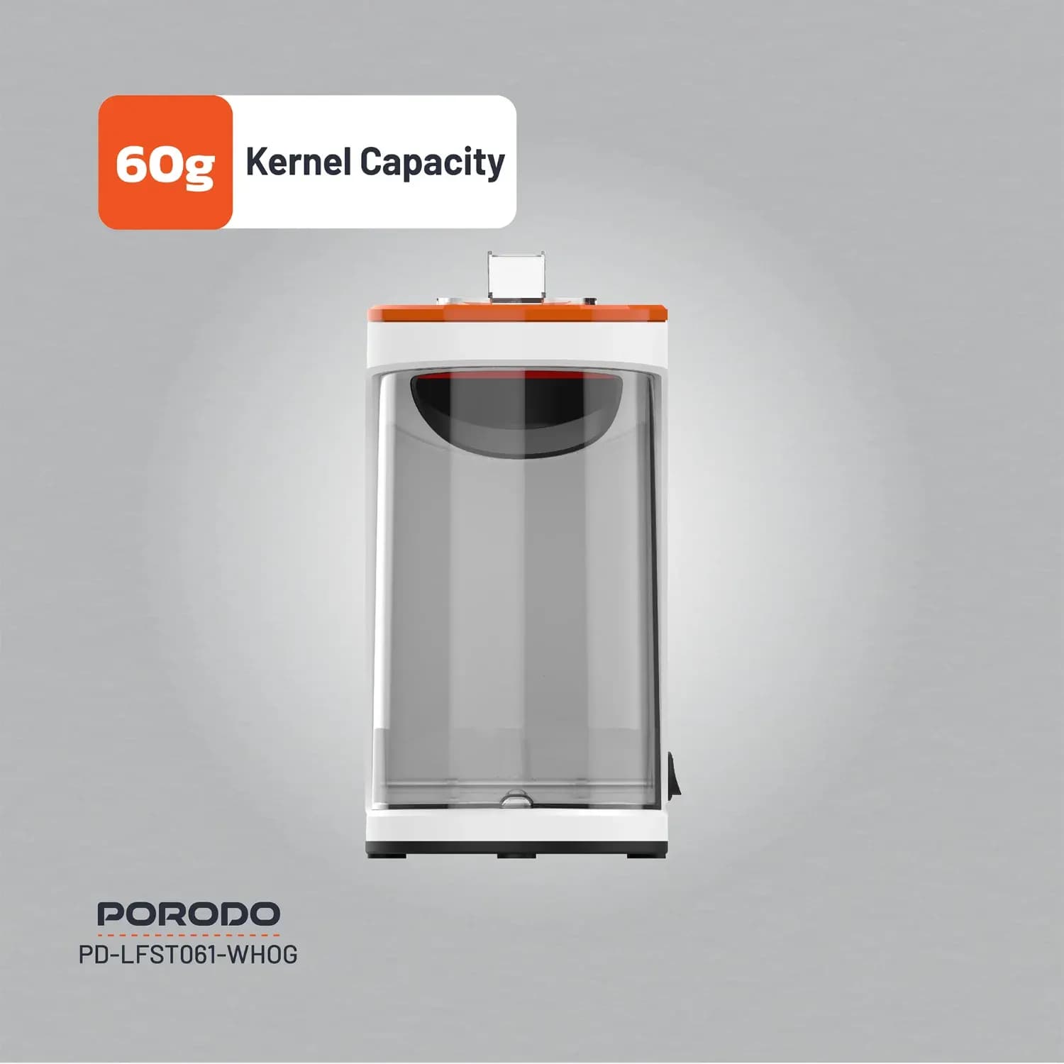 Porodo Air-Popped Popcorn Maker - Oil-Free, White & Orange 5