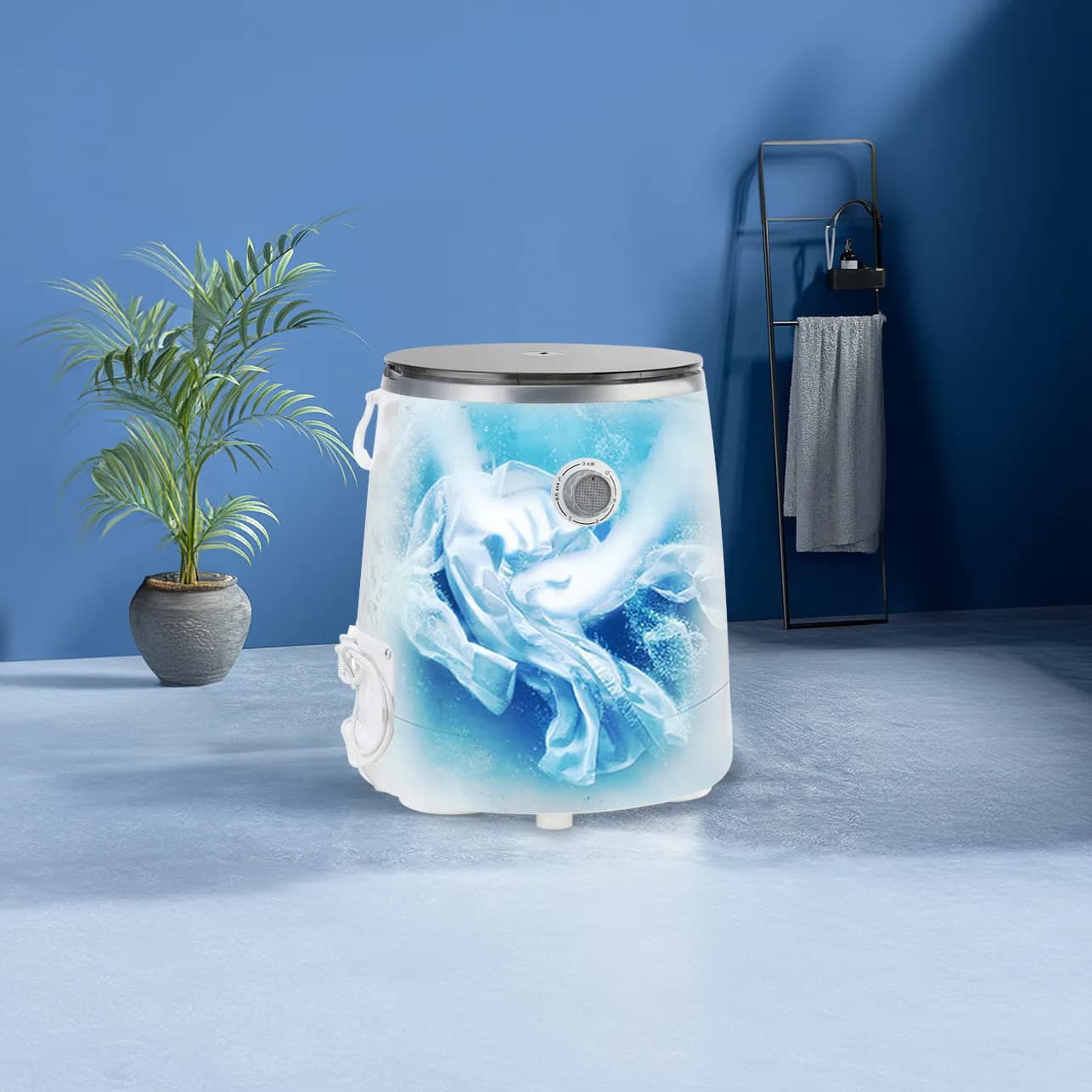 Porodo Lifestyle Portable Mini Washing Machine - White 3
