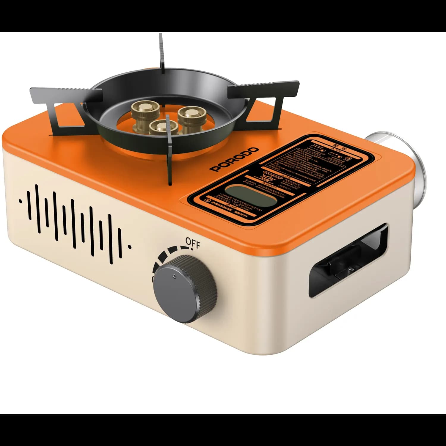 Porodo Outdoor Stove - Portable, Orange/Beige 1 Porodo Outdoor Stove - Portable, Orange/Beige 1