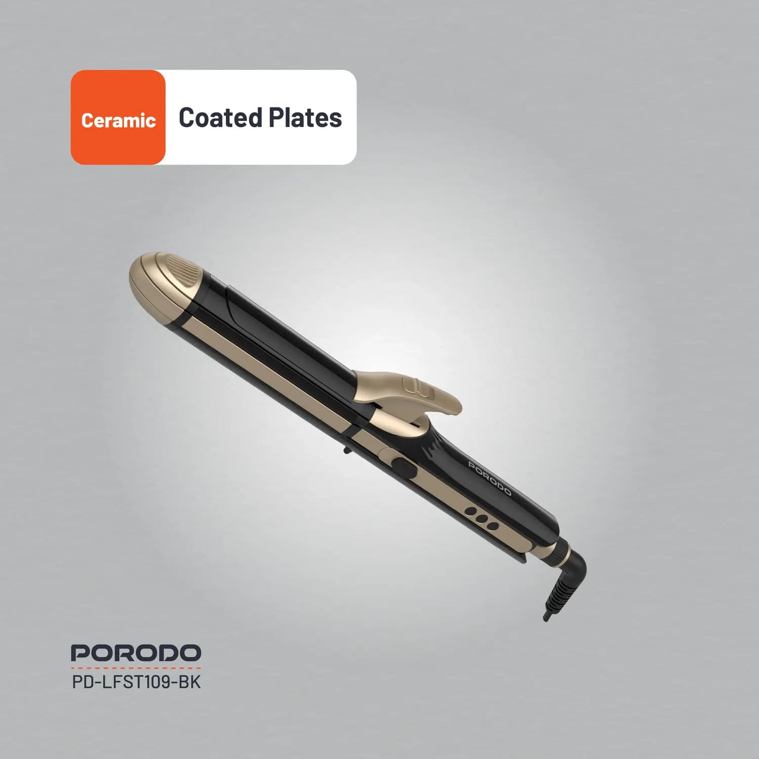Porodo Hair Iron - 12 Heat Settings, Black 4