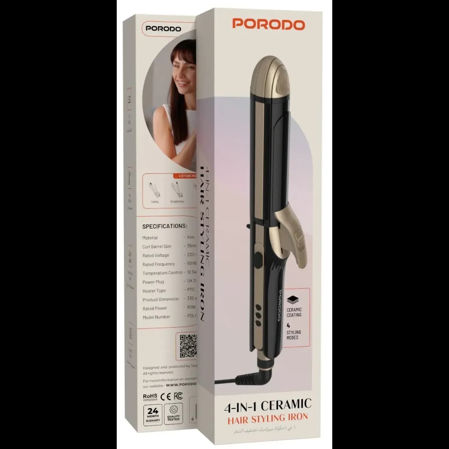 Porodo Hair Iron - 12 Heat Settings, Black 5