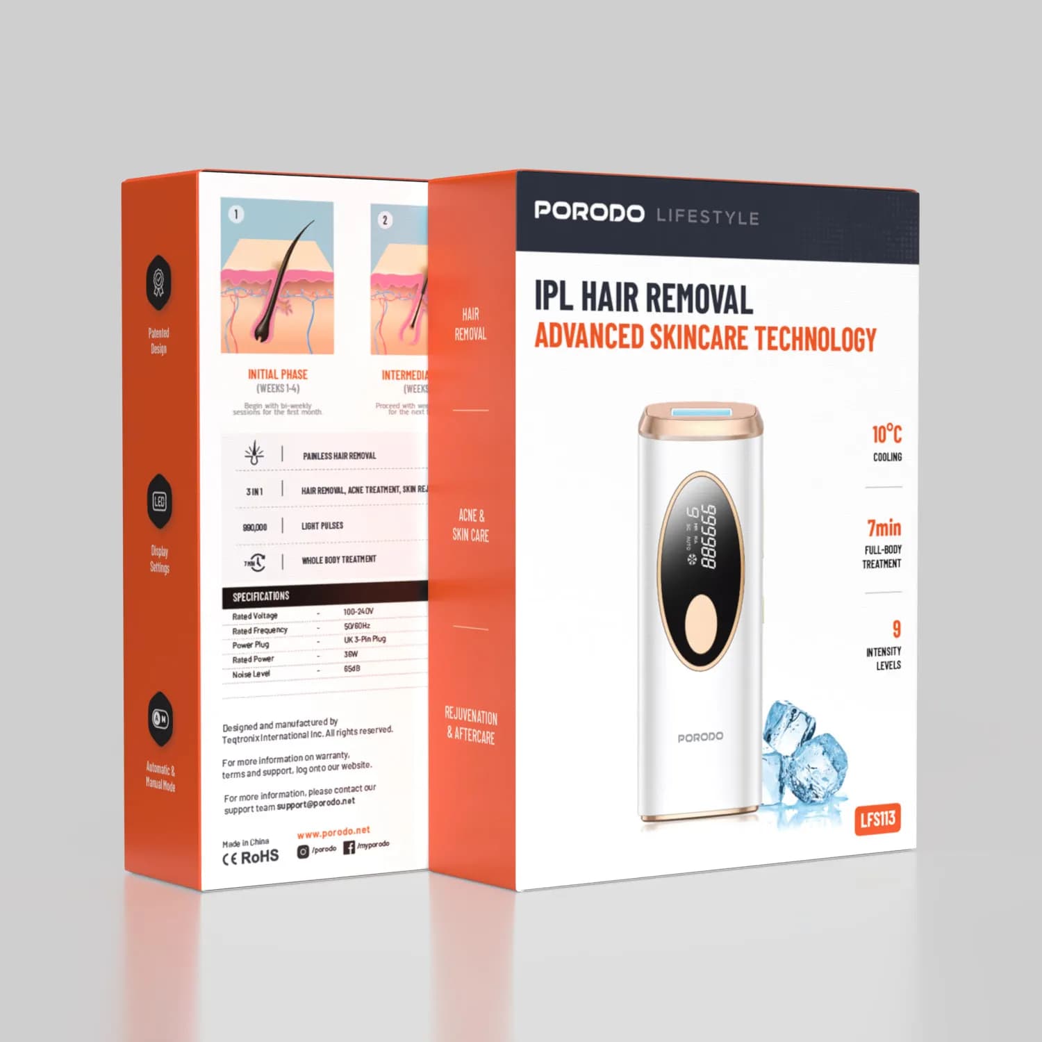 Porodo Lifestyle IPL Hair Removal Advanced Skincare Technology - White 2