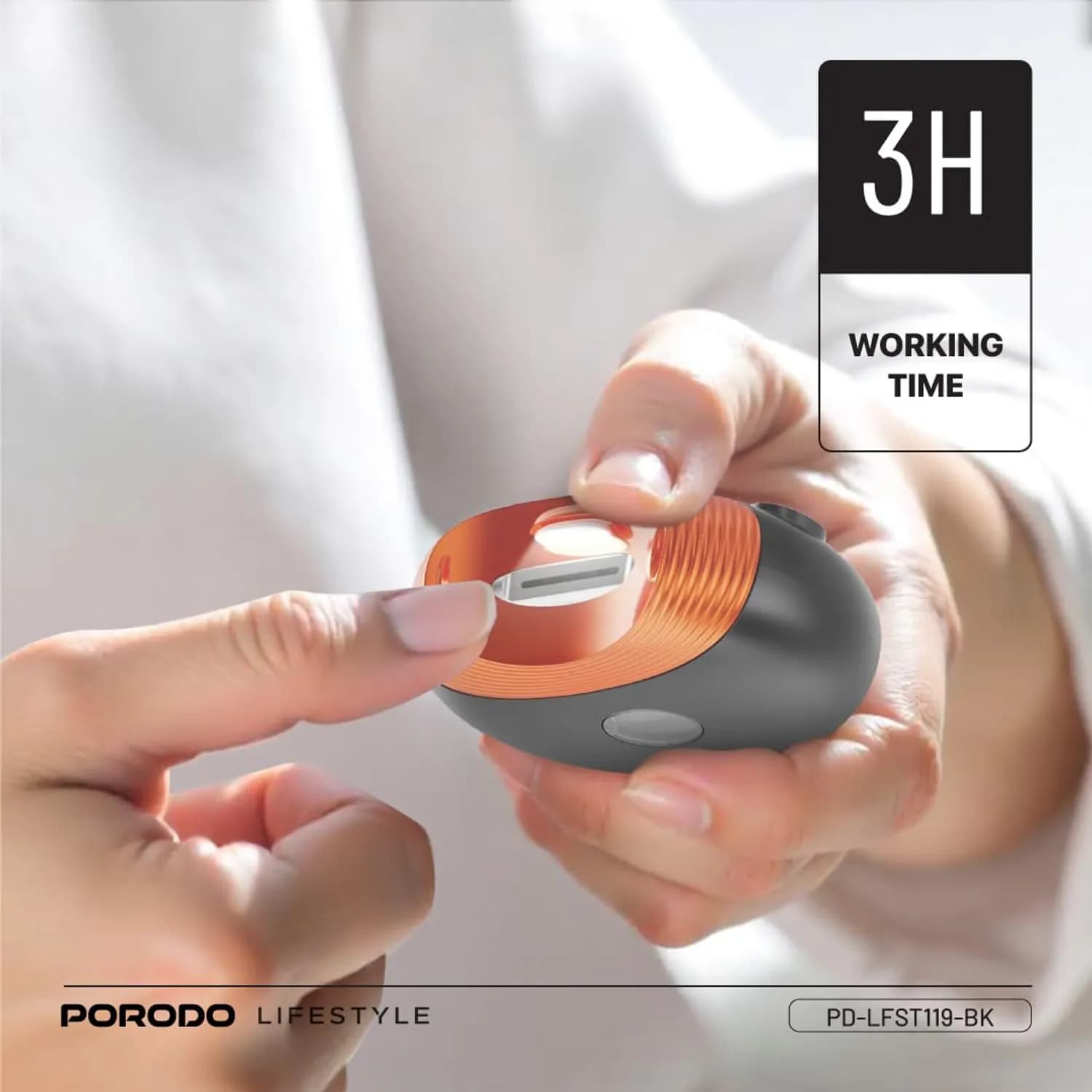 Porodo 3-in-1 Electric Nail Trimmer, Multi-Functional Manicure & Pedicure Tool with 11pcs Set - Black 5