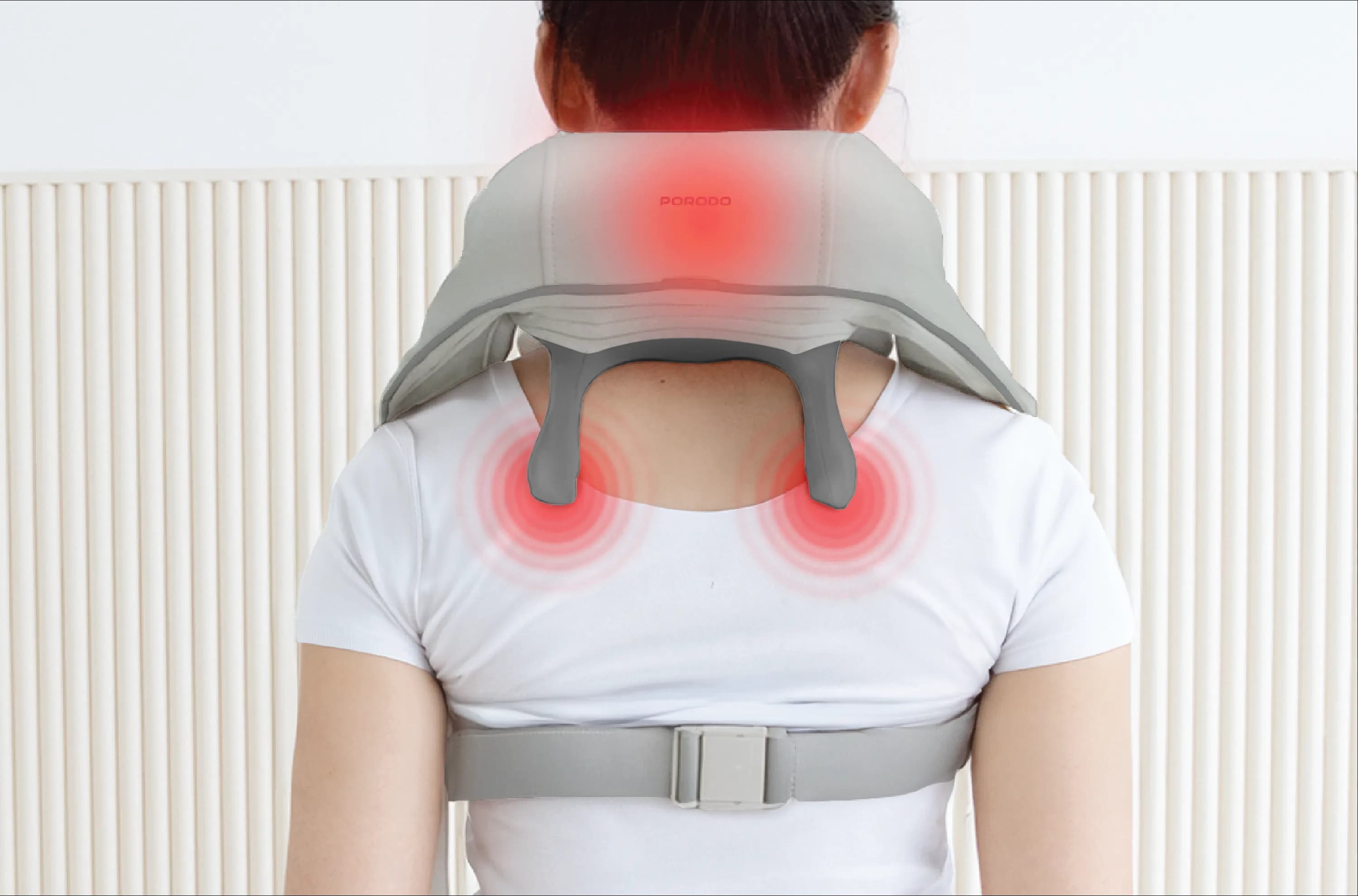 Porodo Lifestyle Neck & Shoulder Massager - Gray 2