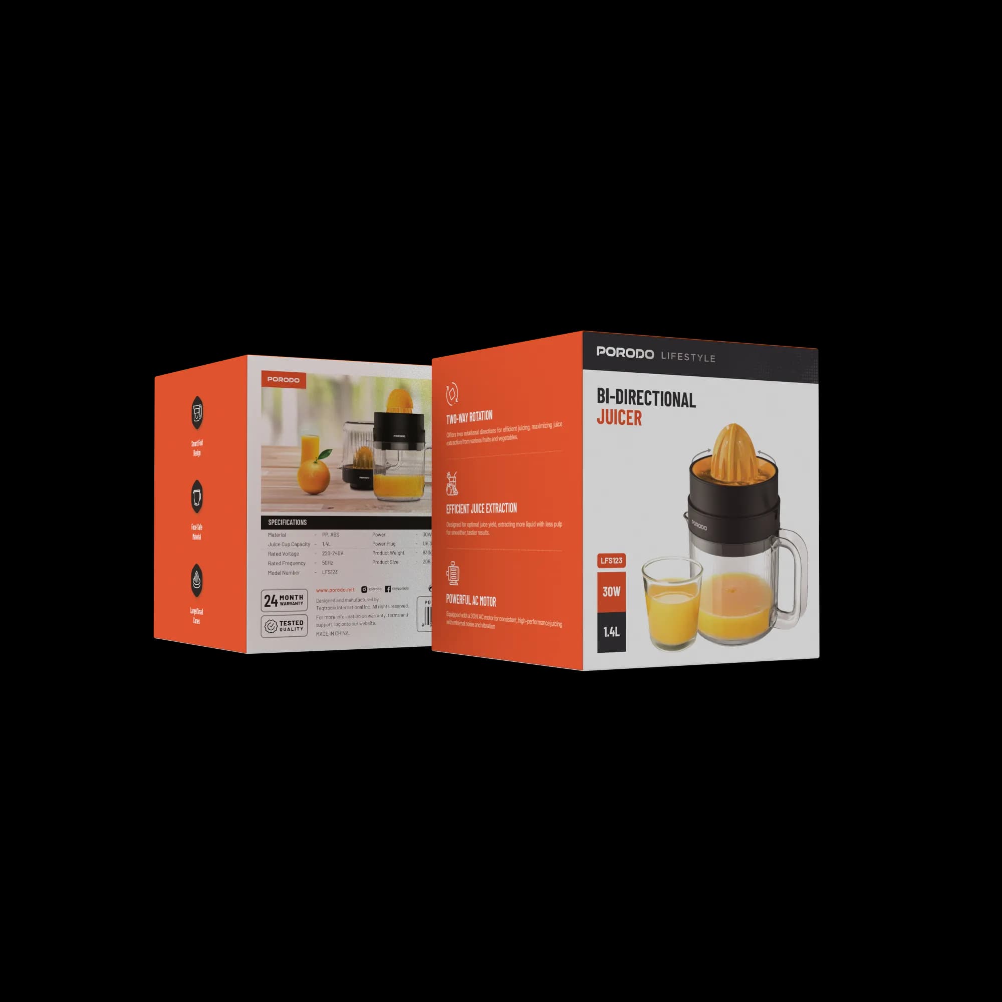 Porodo Lifestyle BI-Directional Juicer - Black 3