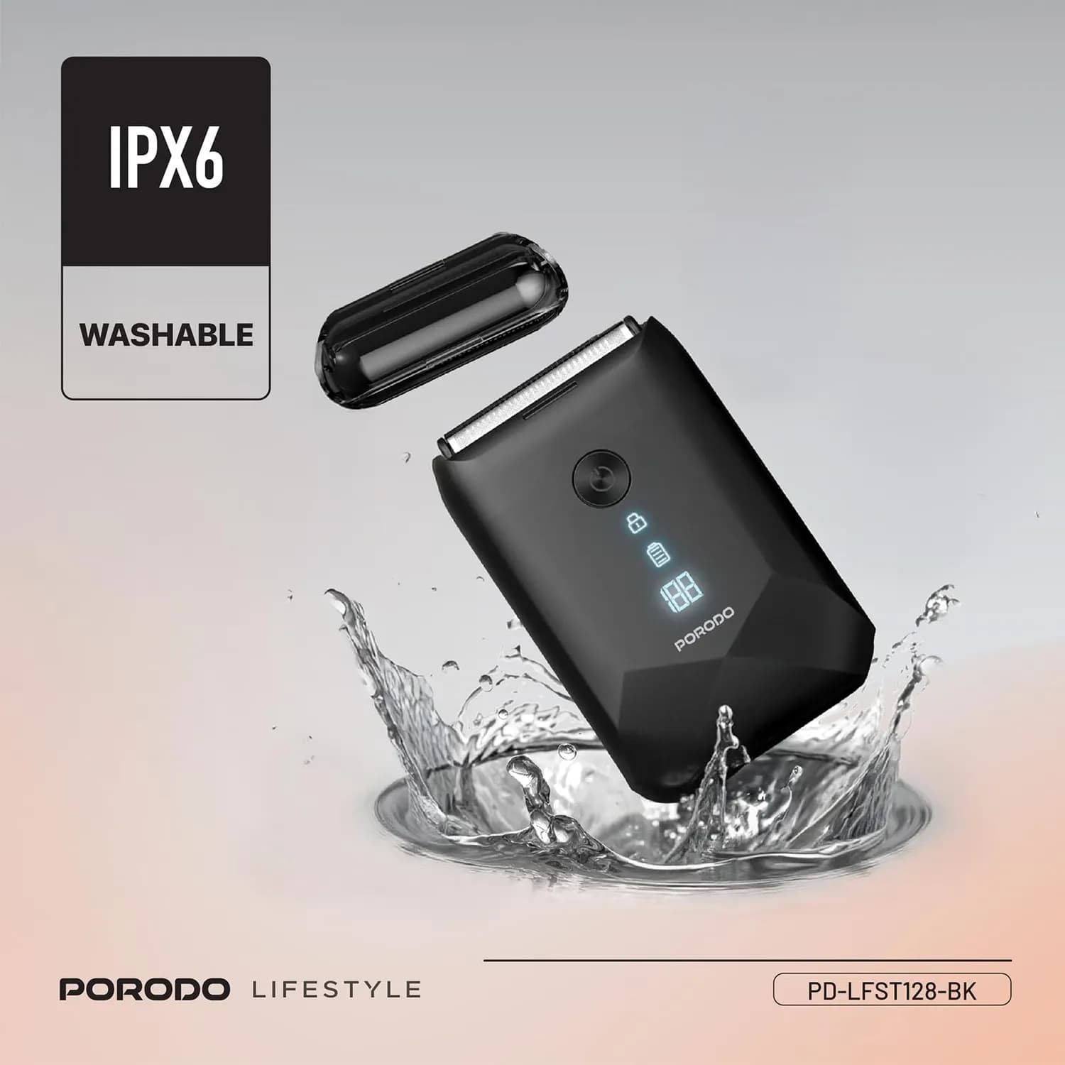 Porodo Shaver - Dual-Blade, Waterproof, Black 5