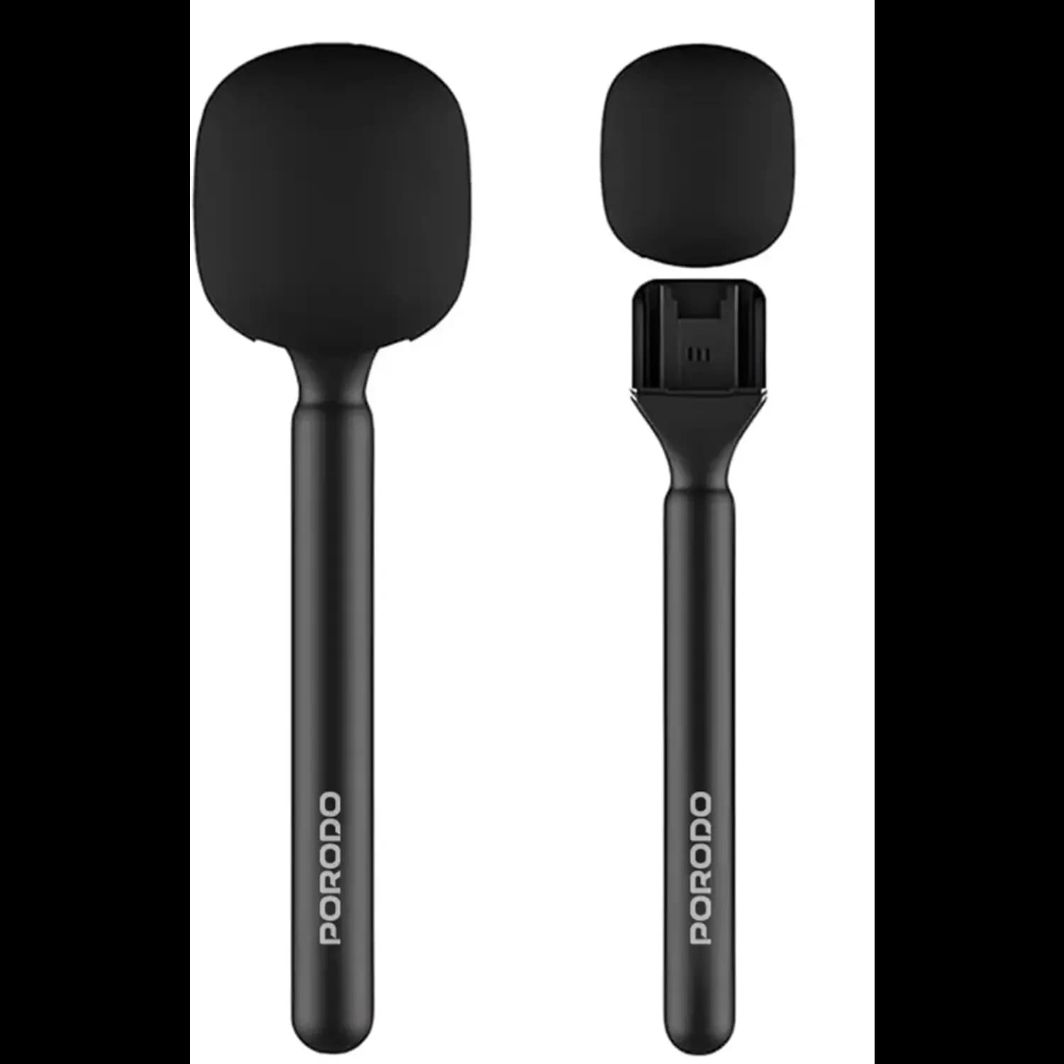 Porodo Wireless Handheld Lavalier Microphone - 12H Battery, Black 1 Porodo Wireless Handheld Lavalier Microphone - 12H Battery, Black 1