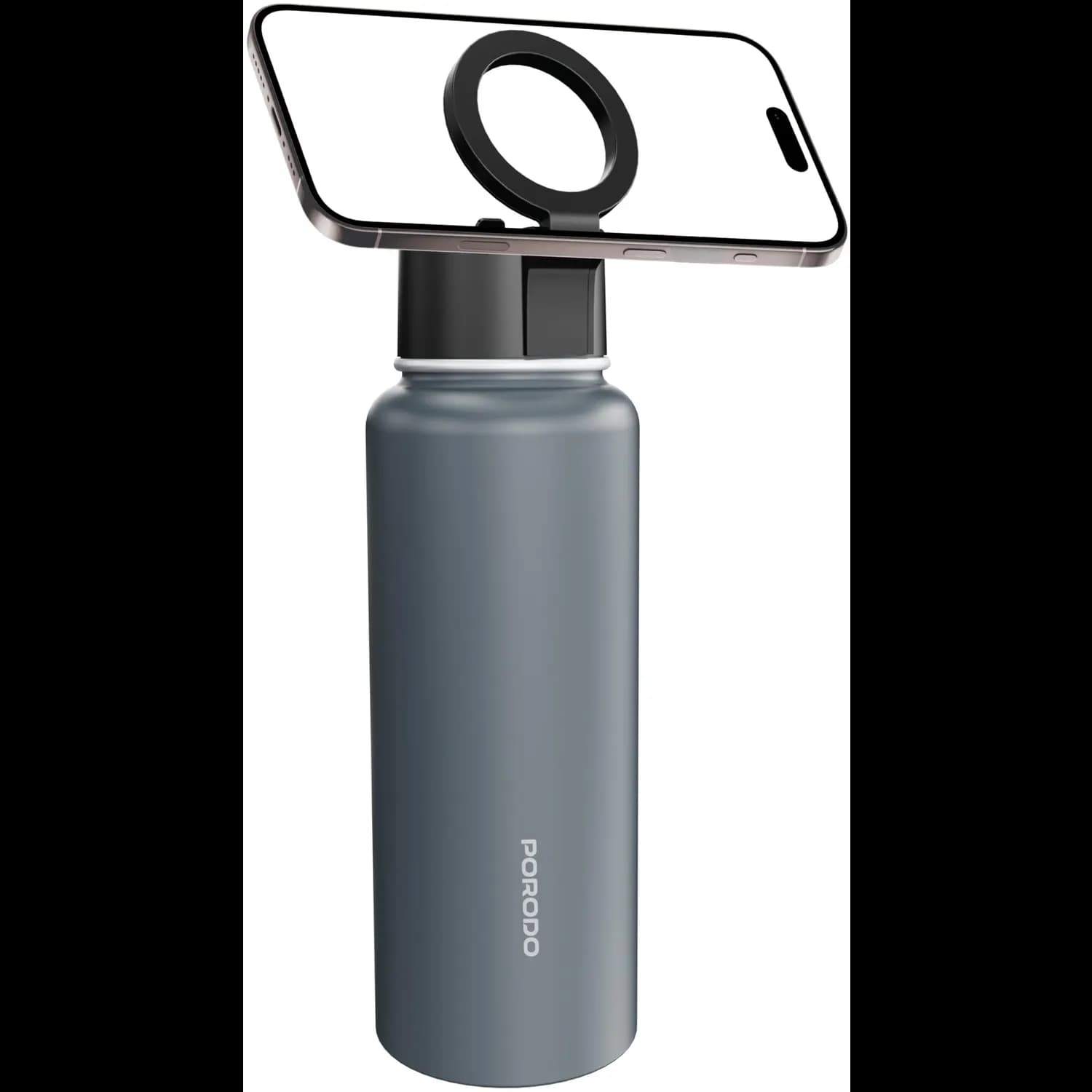Porodo Water Bottle - Magnetic Mount, 950mL, Gray — Grey 1 Porodo Water Bottle - Magnetic Mount, 950mL, Gray — Grey 1