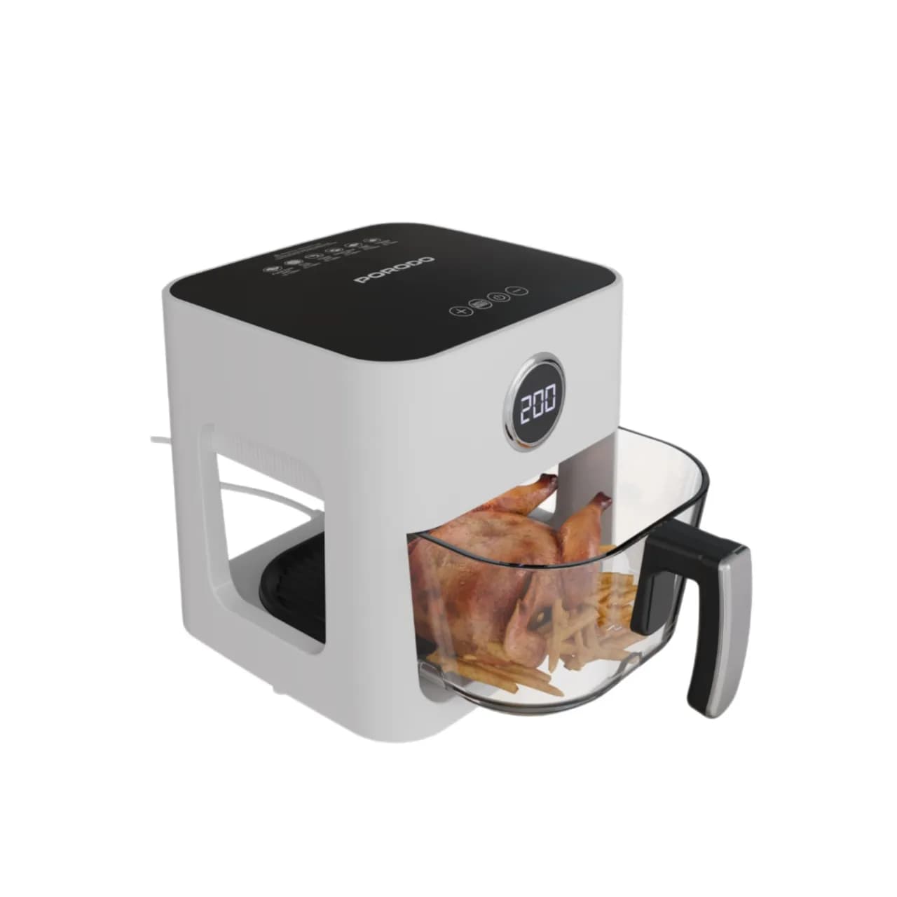 Porodo Lifestyle 5L Glass Pot Air Fryer - White 1 Porodo Lifestyle 5L Glass Pot Air Fryer - White 1