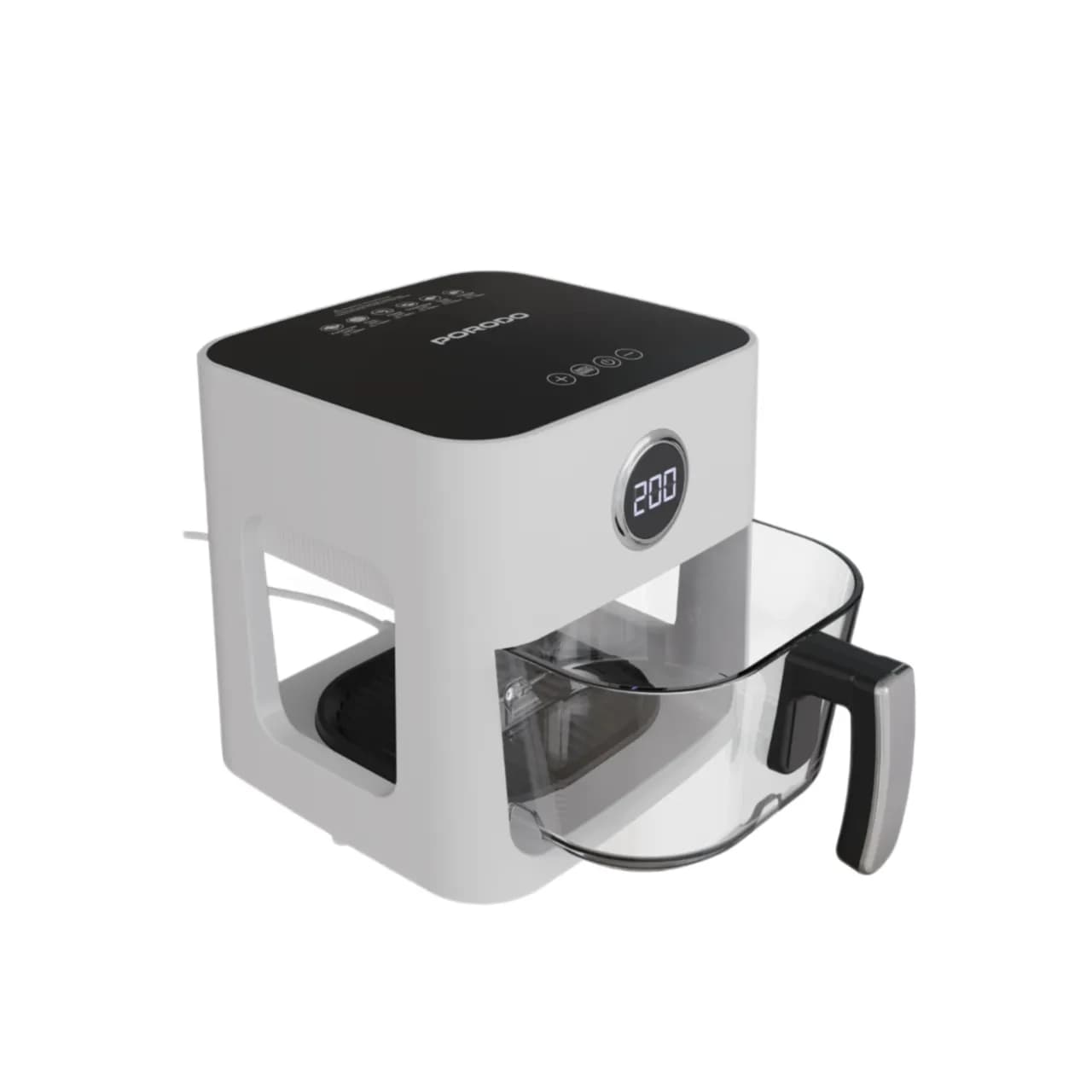 Porodo Lifestyle 5L Glass Pot Air Fryer - White 2