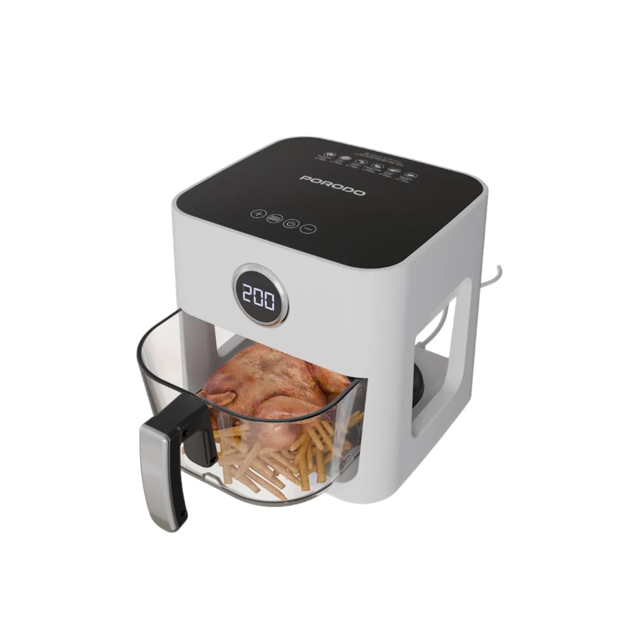 Porodo Lifestyle 5L Glass Pot Air Fryer - White 3