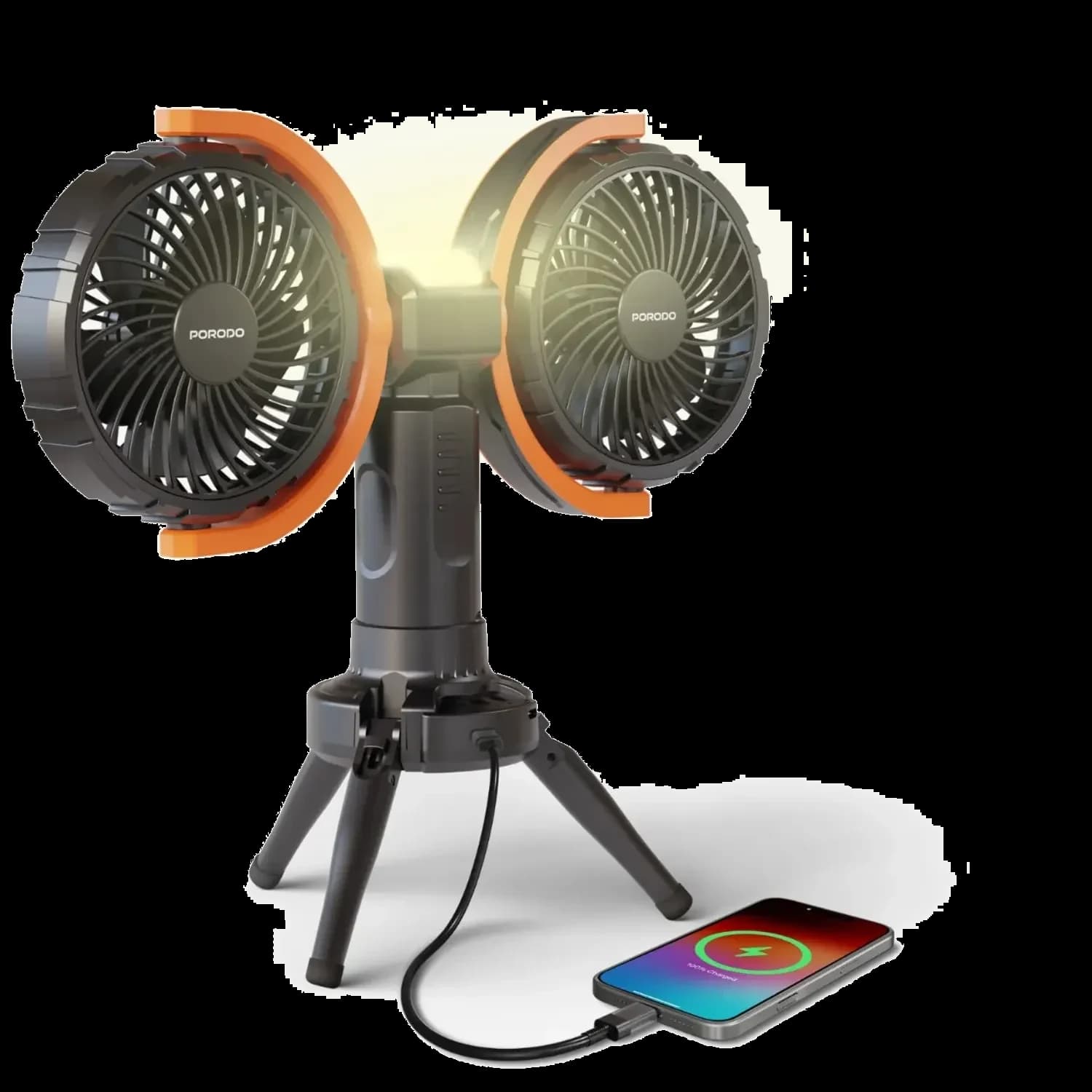 Porodo Fan - Dual-Head Oscillating, Black 1 Porodo Fan - Dual-Head Oscillating, Black 1